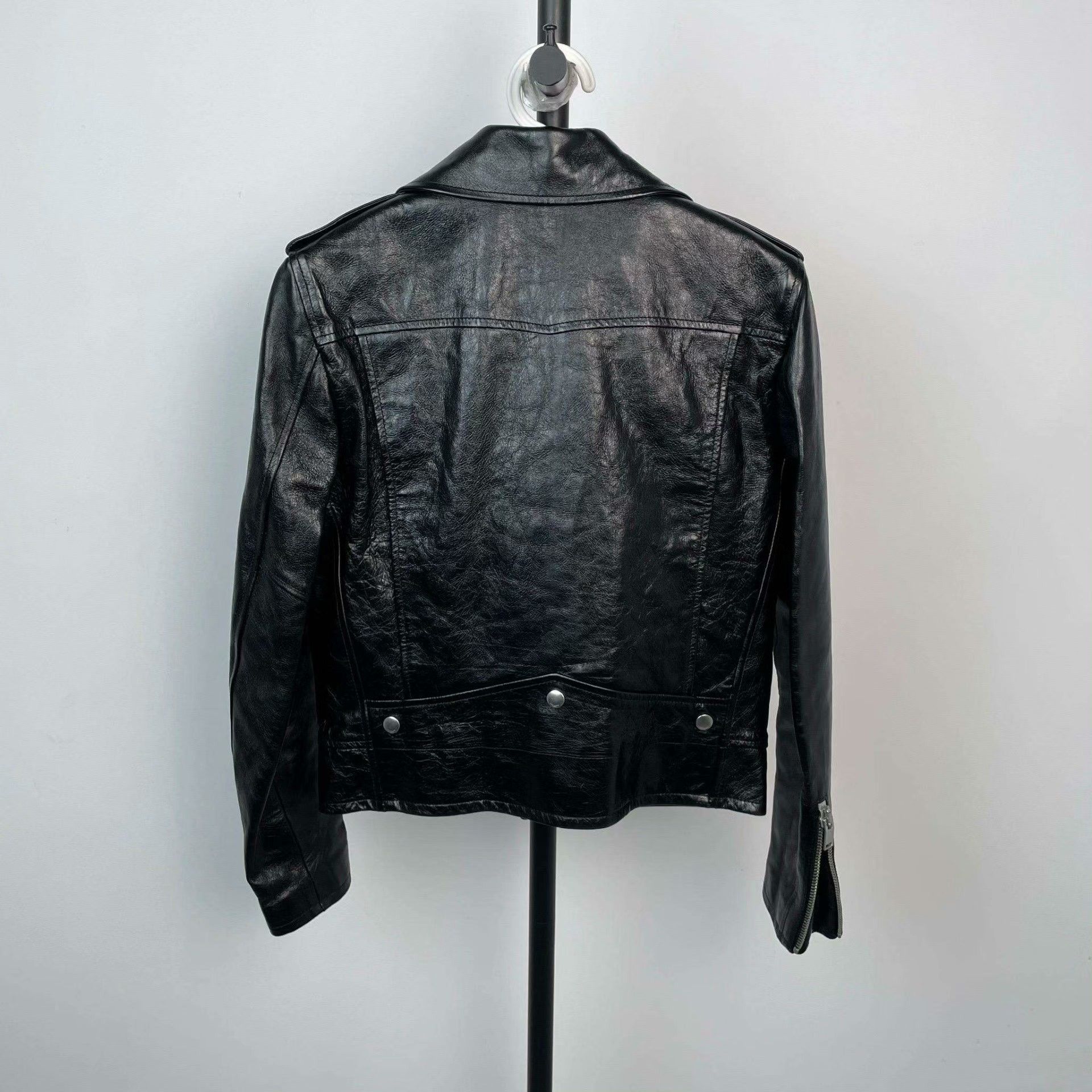 Saint Laurent Paris Saint Laurent Paris Leather Black Leather Jacket M Women Size M / US 6-8 / IT 42-44 - 2 Thumbnail