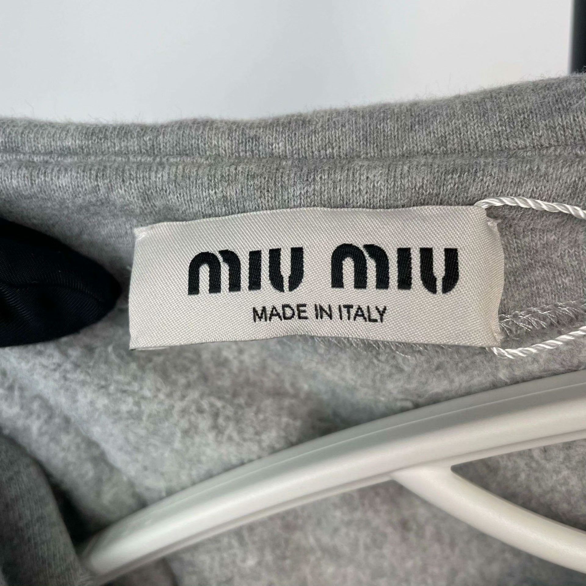 Miu Miu Miu Miu Cotton Gray Hoodie S Men Size US S / EU 44-46 / 1 - 4 Thumbnail