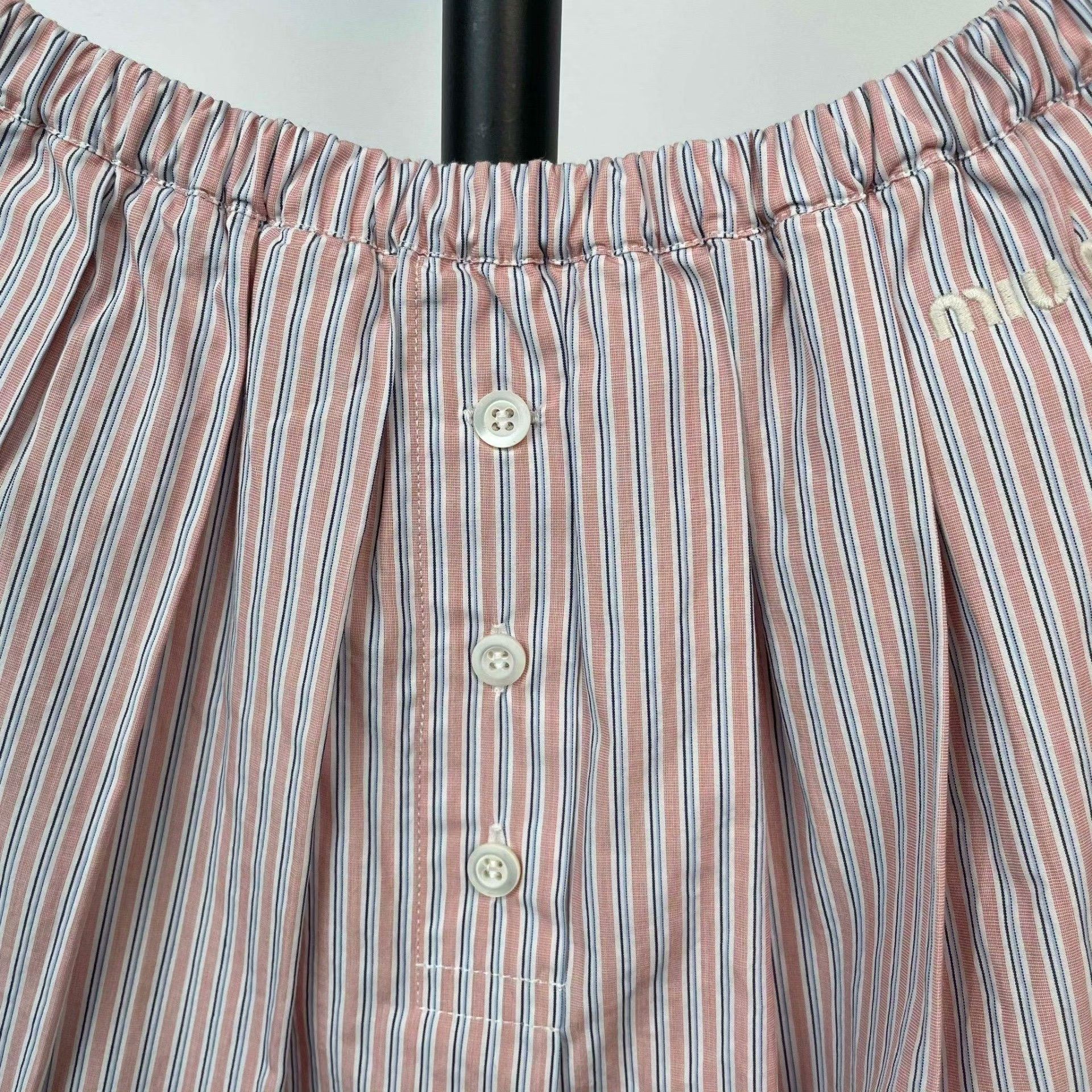 Miu Miu Miu Miu Retro Striped Pink Skirt S Women Size 26" / US 2 / IT 38 - 9 Thumbnail