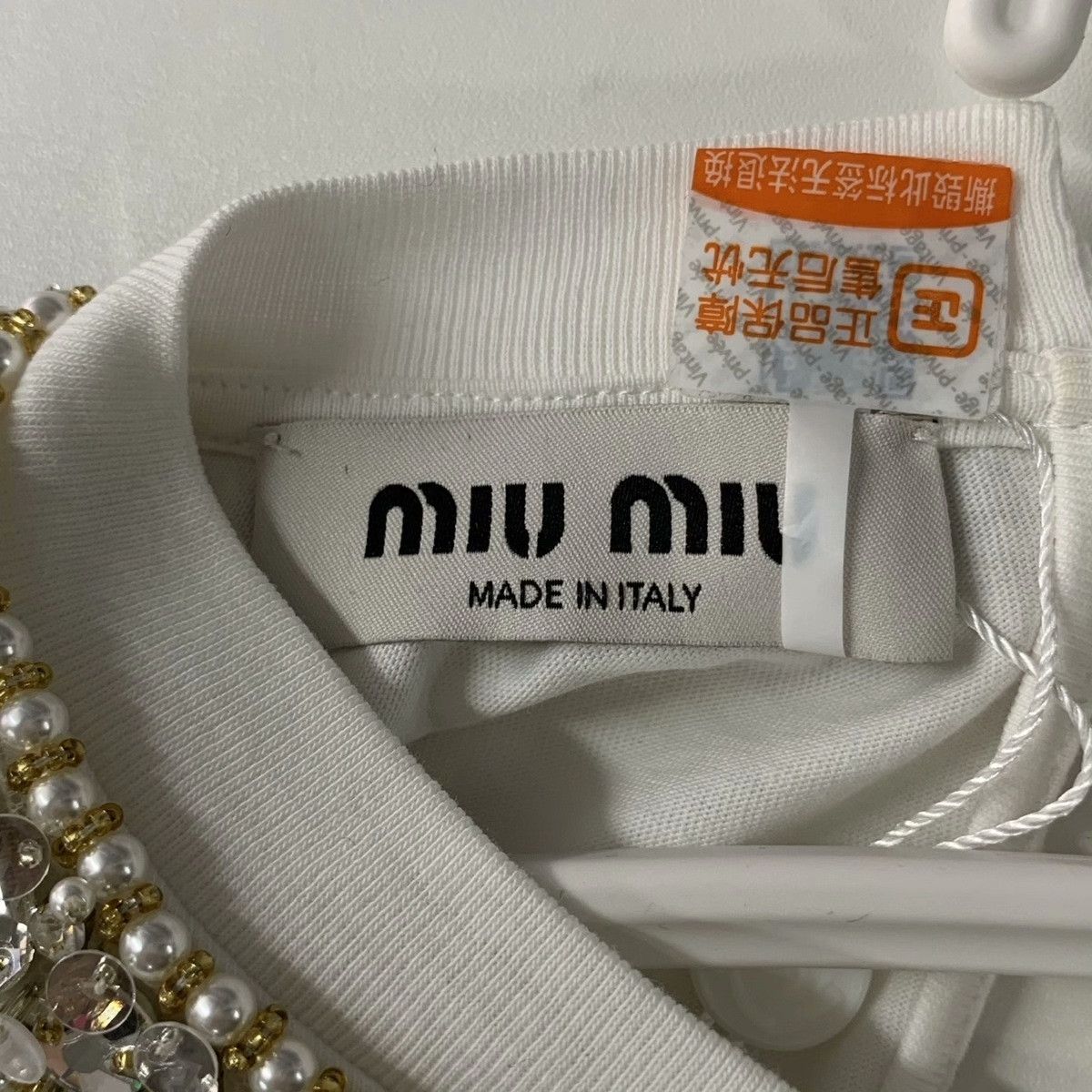 Miu Miu Miu Miu White T-Shirt XS Women Size XS / US 0-2 / IT 36-38 - 4 Thumbnail