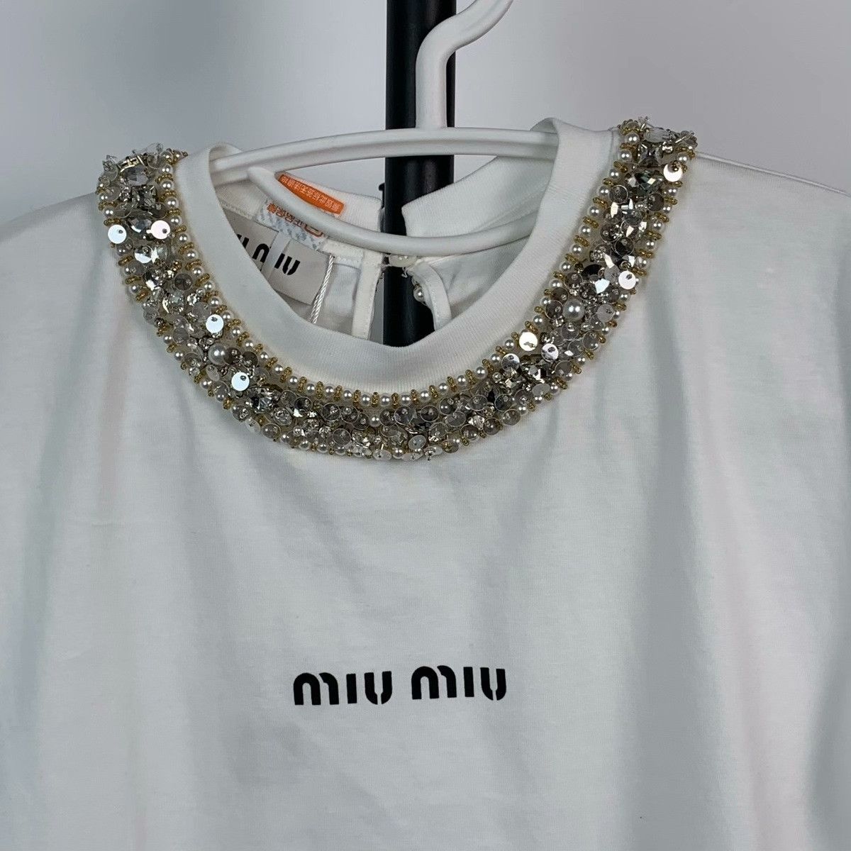 Miu Miu Miu Miu White T-Shirt XS Women Size XS / US 0-2 / IT 36-38 - 3 Thumbnail