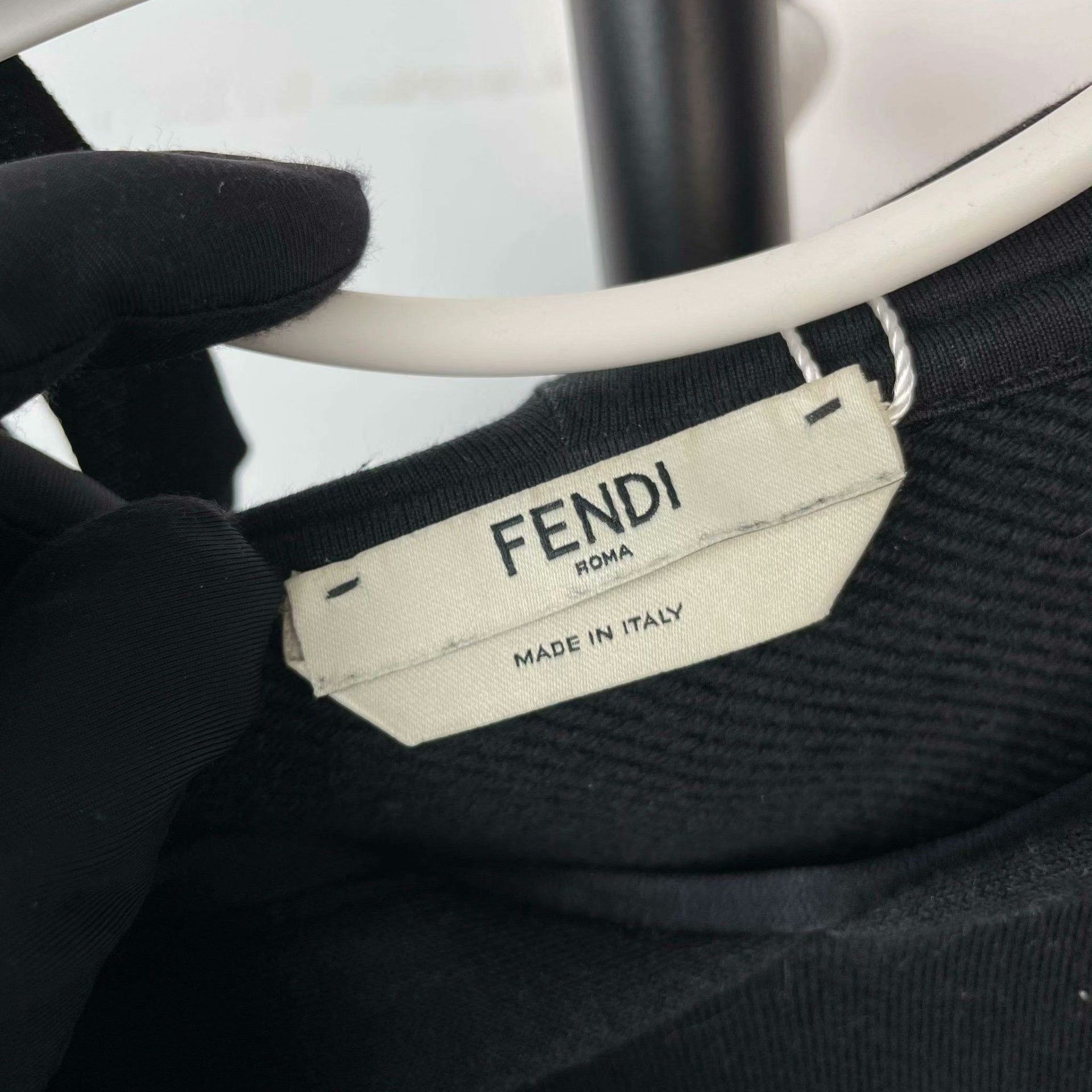 Fendi Fendi Cotton Long Black Hoodie XS Women Size XS / US 0-2 / IT 36-38 - 7 Thumbnail