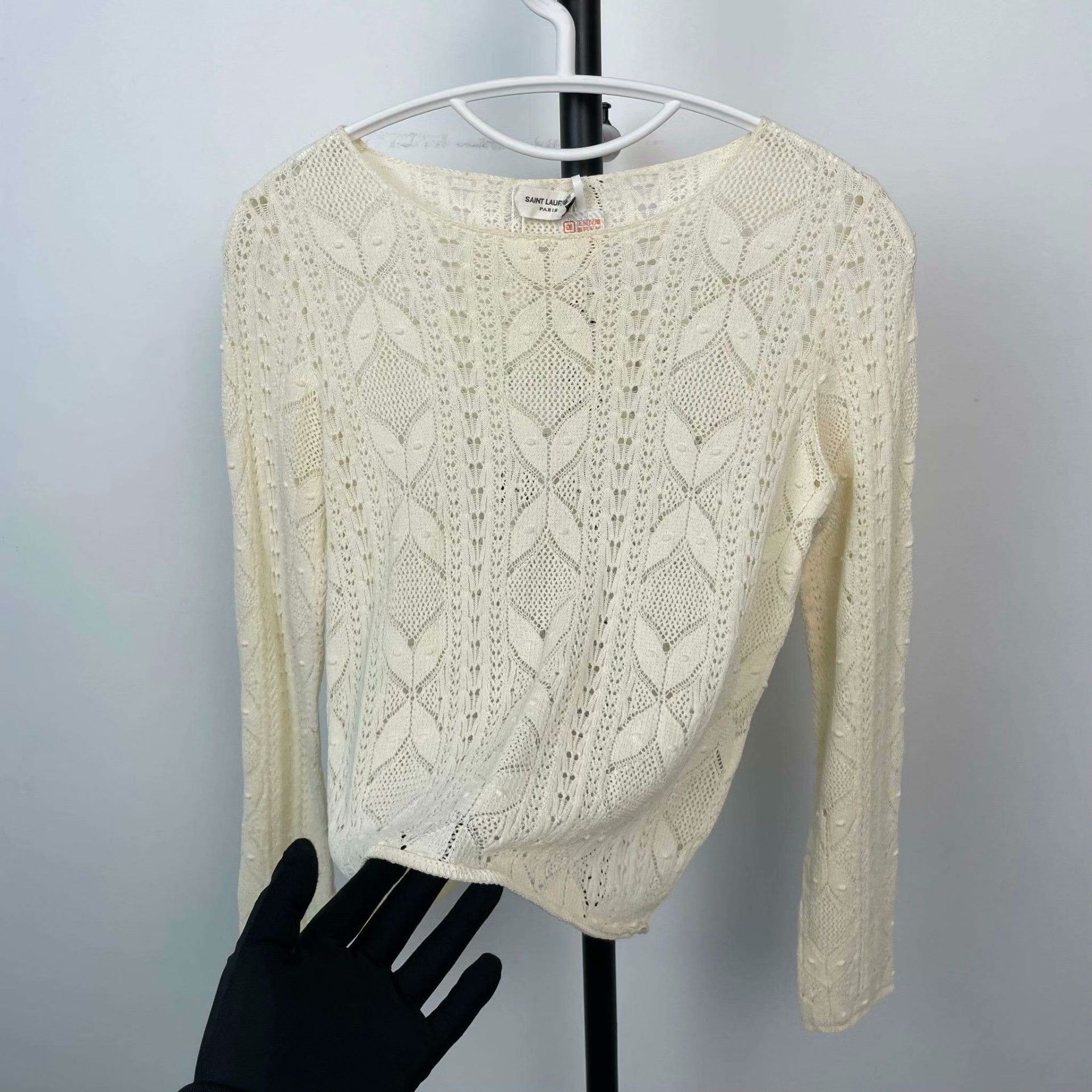 Saint Laurent Paris Saint Laurent Paris Beige Sweater S Women Size S / US 4 / IT 40 - 7 Thumbnail