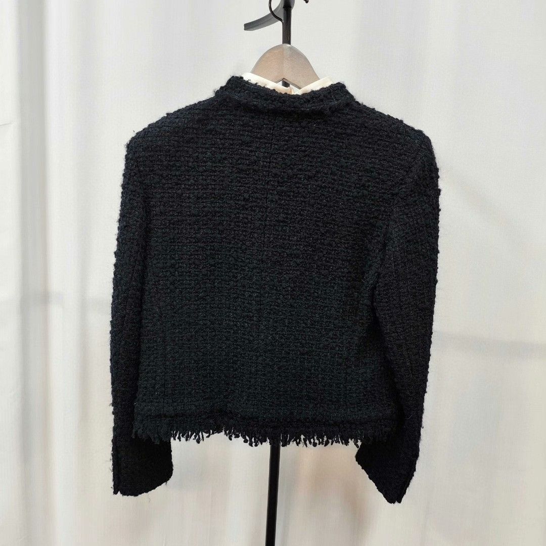 Chanel Chanel Wool Black Coat 34 Women Size XS / US 0-2 / IT 36-38 - 2 Thumbnail