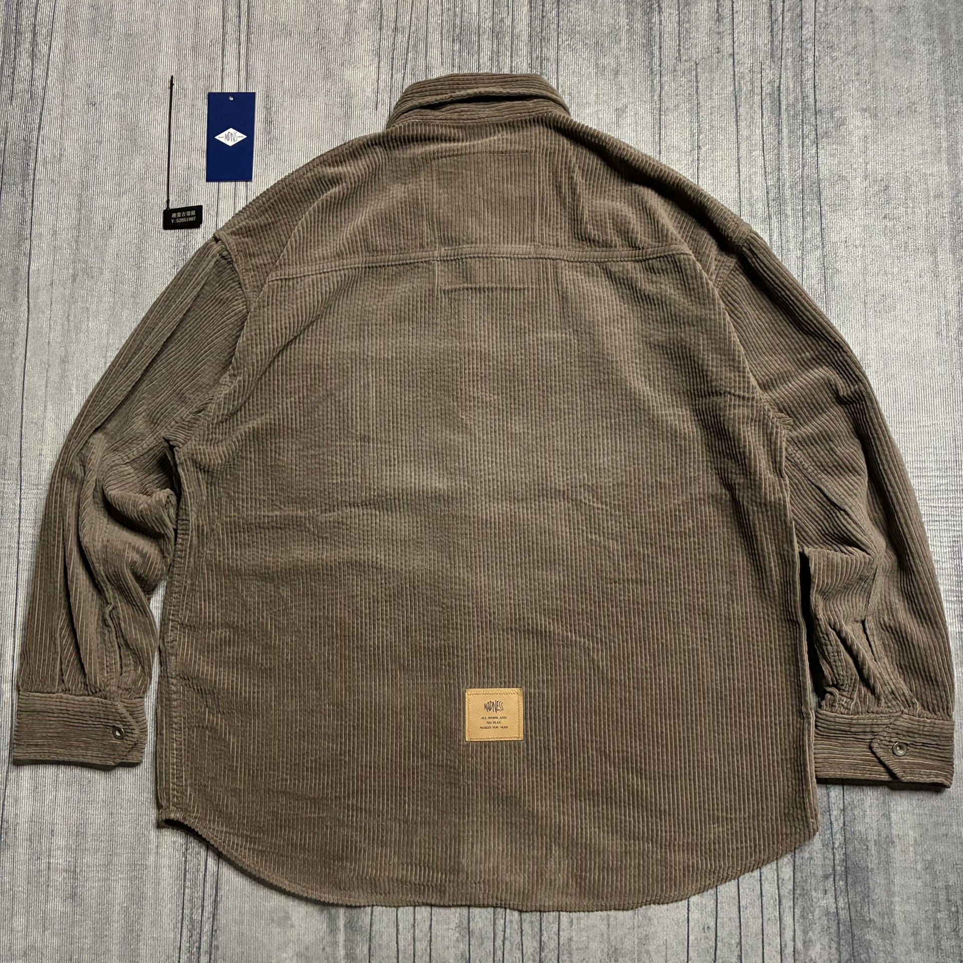 Madness Corduroy Brown Shirt M Men Size US M / EU 48-50 / 2 - 2 Thumbnail