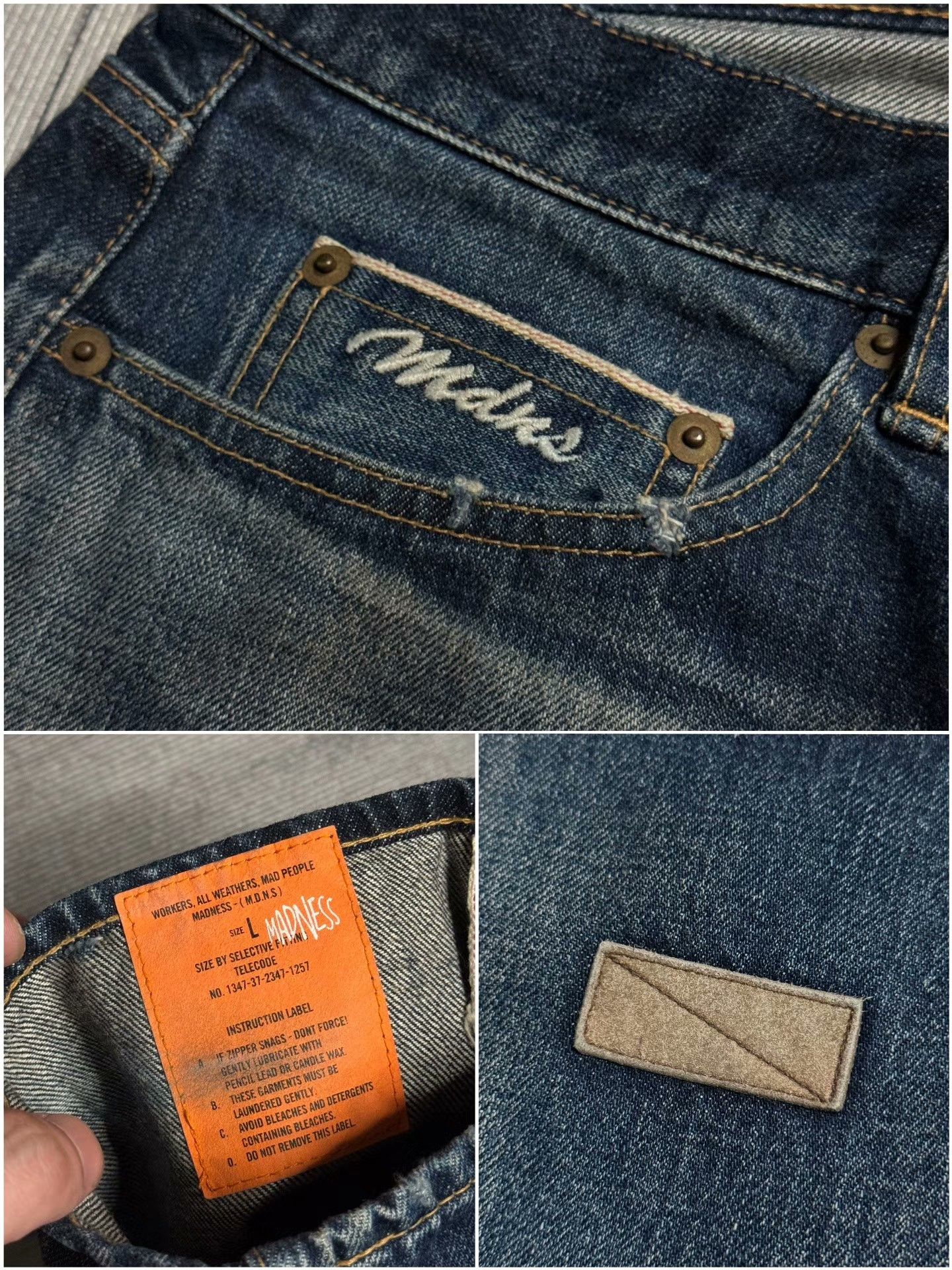 Madness Distressed Multi Denim Jeans L Men Size US 34 / EU 50 - 5 Thumbnail