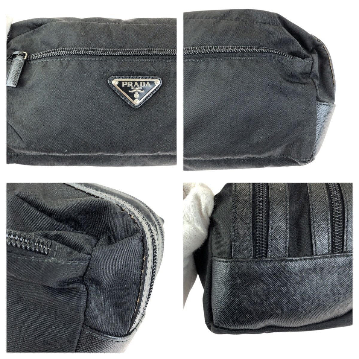 Prada Prada Prada Tessuto Saffiano Nylon Leather Clutch Bag Textile Clutch Bag DUTY FREE for USA Size ONE SIZE - 6 Thumbnail