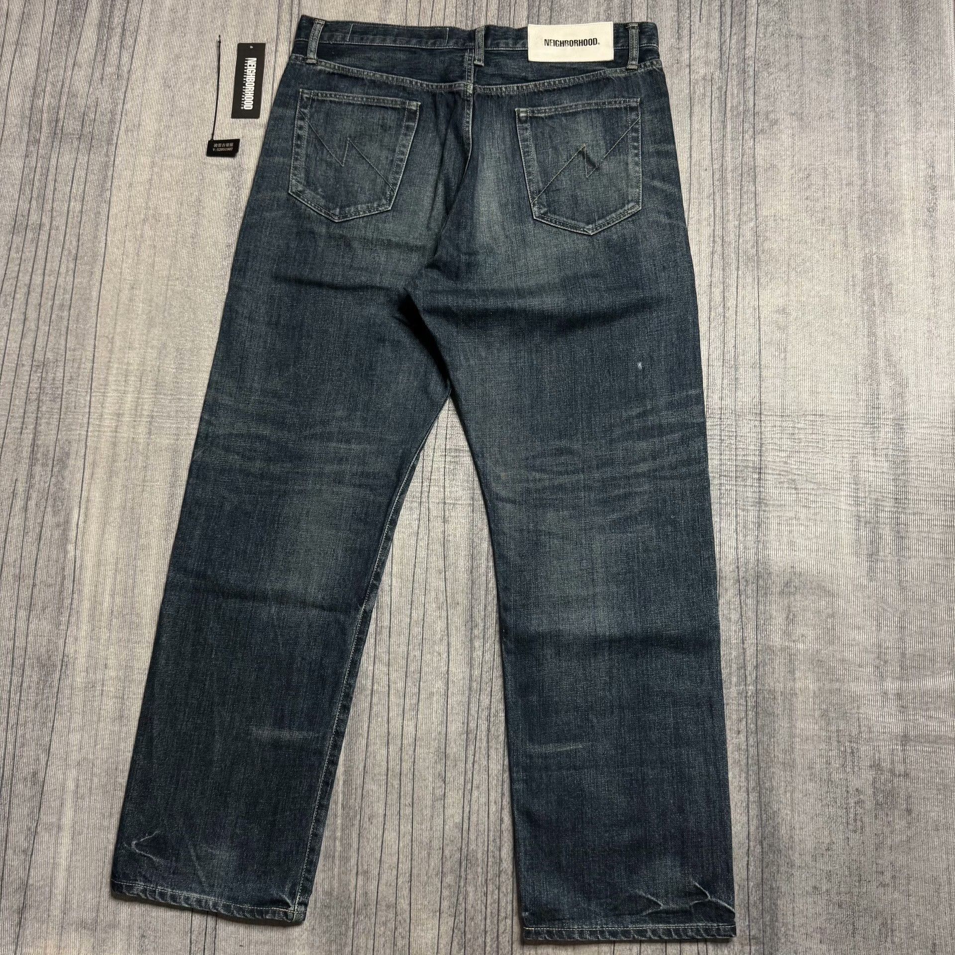 Neighborhood Washed White Denim Jeans XL Men Size US 36 / EU 52 - 2 Thumbnail