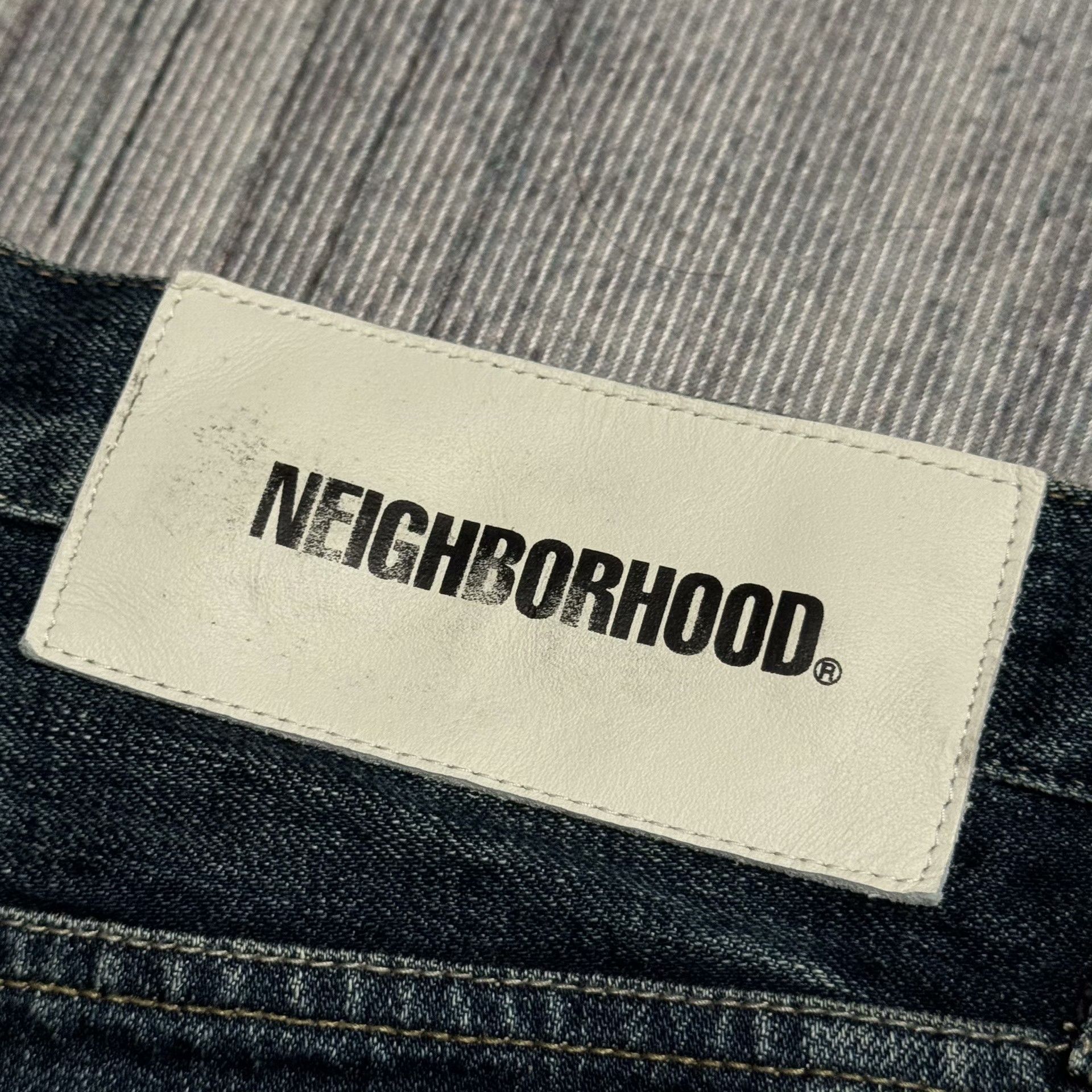 Neighborhood Washed White Denim Jeans XL Men Size US 36 / EU 52 - 5 Thumbnail