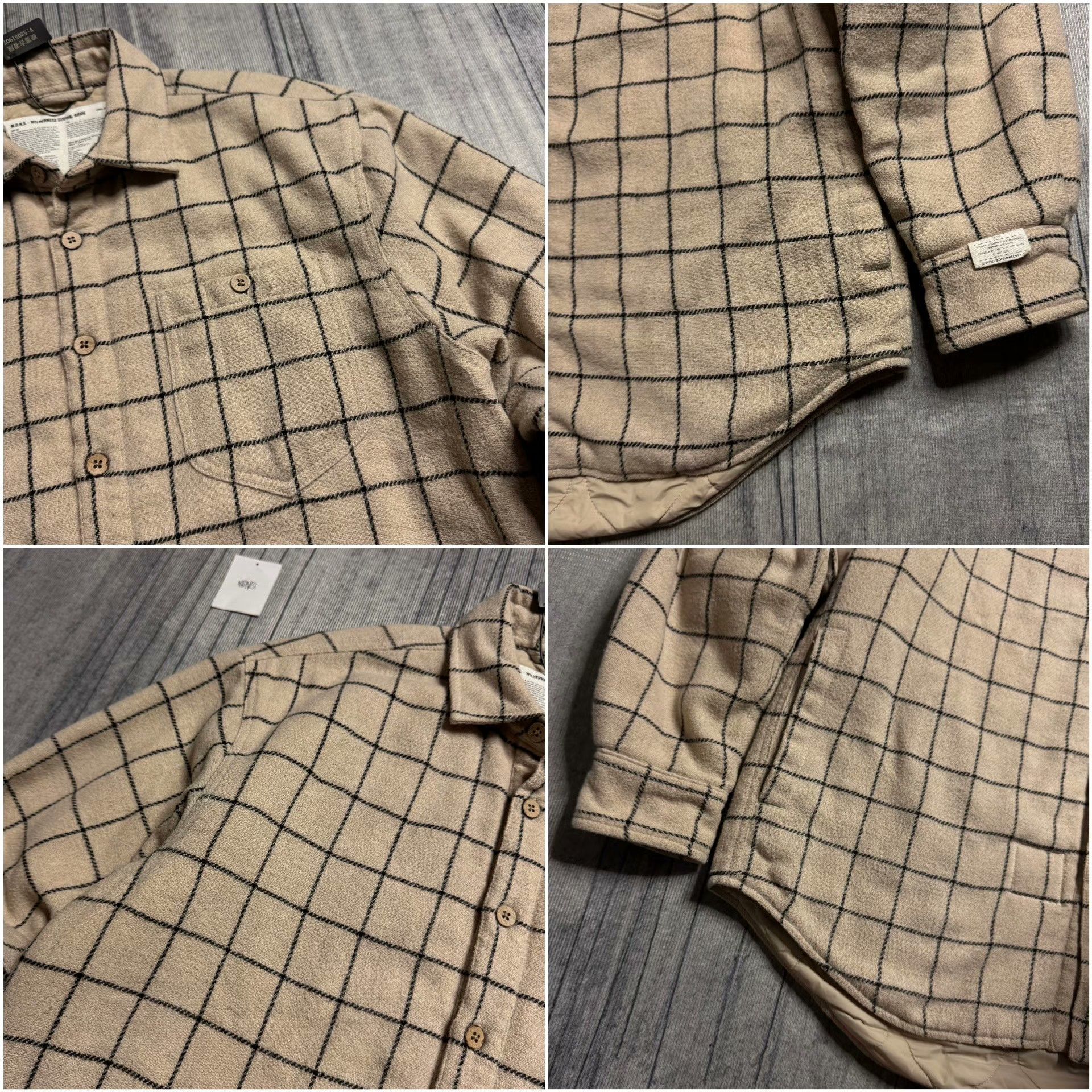 Madness Quilted Beige Shirt S Men Size US S / EU 44-46 / 1 - 3 Thumbnail