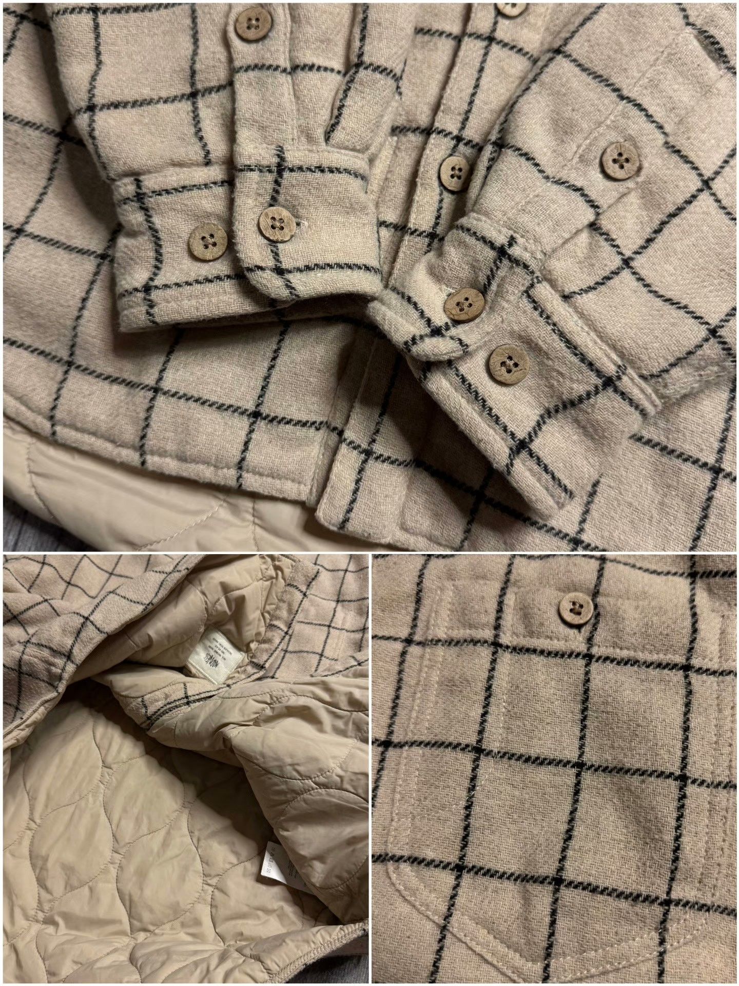 Madness Quilted Beige Shirt S Men Size US S / EU 44-46 / 1 - 6 Thumbnail