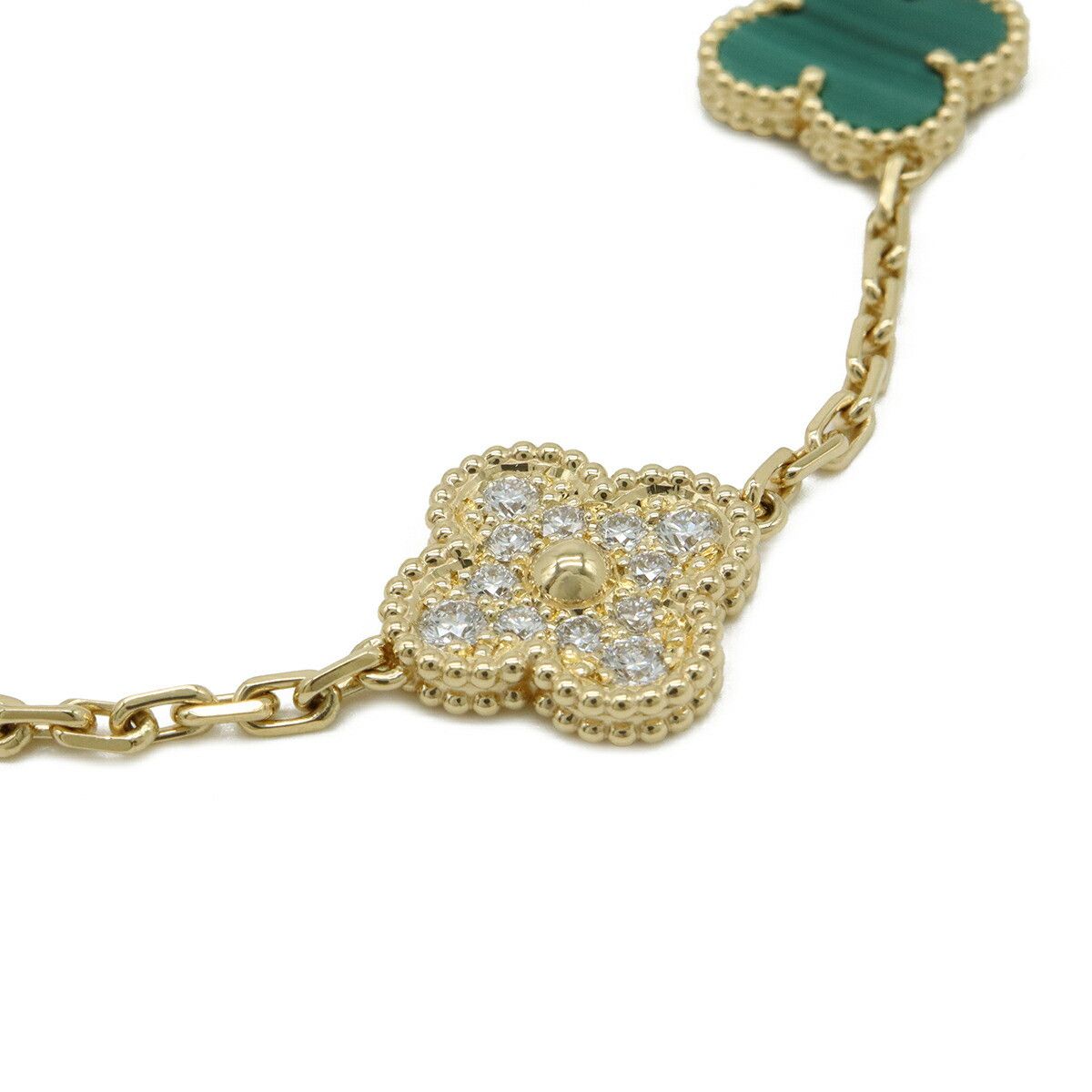 Van Cleef & Arpels Van Cleef & Arpels Van Cleef & Arpels Vintage Alhambra Au750 Diamond Malachite Bracelet Precious Metal Bracelet VCARO7GQ00 DUTY FREE for USA Size ONE SIZE - 3 Thumbnail