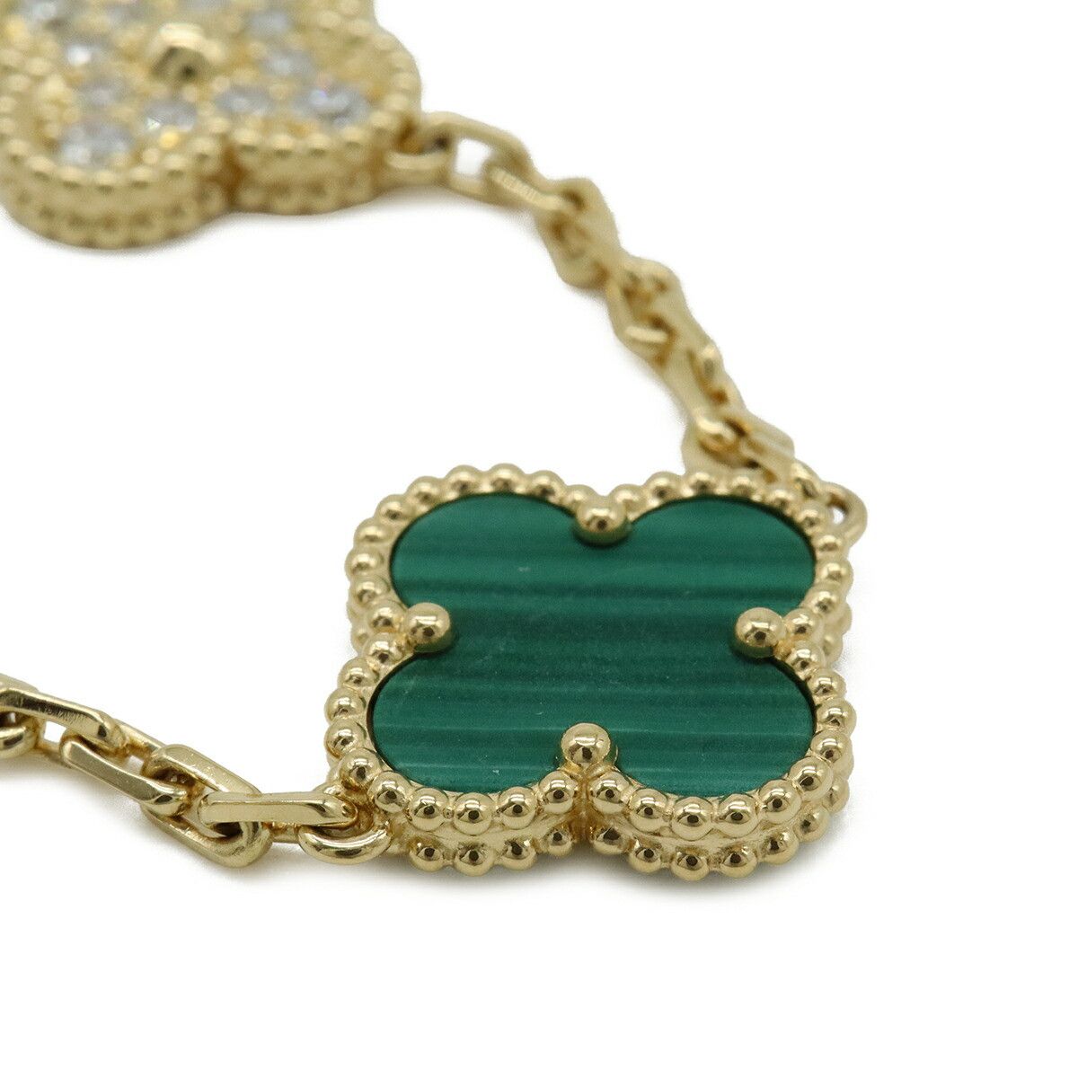 Van Cleef & Arpels Van Cleef & Arpels Van Cleef & Arpels Vintage Alhambra Au750 Diamond Malachite Bracelet Precious Metal Bracelet VCARO7GQ00 DUTY FREE for USA Size ONE SIZE - 4 Thumbnail