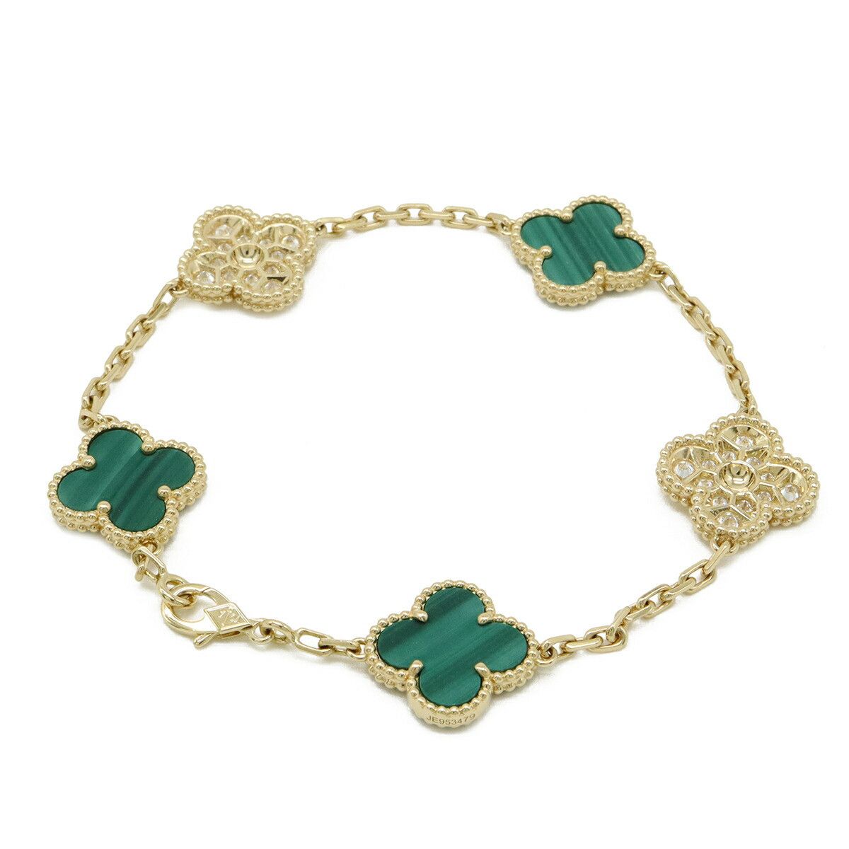 Van Cleef & Arpels Van Cleef & Arpels Van Cleef & Arpels Vintage Alhambra Au750 Diamond Malachite Bracelet Precious Metal Bracelet VCARO7GQ00 DUTY FREE for USA Size ONE SIZE - 2 Thumbnail