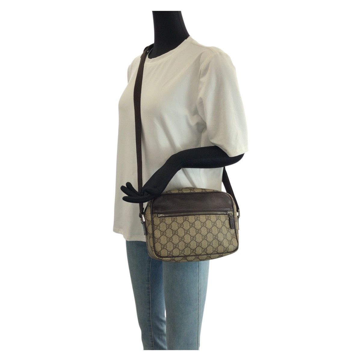 Gucci Gucci Gucci GG Supreme Canvas Leather Shoulder Bag Textile Shoulder Bag 114291 DUTY FREE for USA Size ONE SIZE - 7 Thumbnail