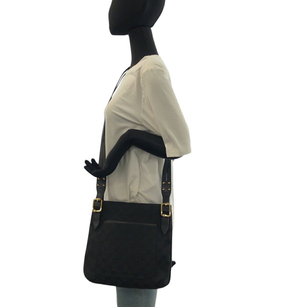 Gucci Gucci Gucci GG Canvas Leather Shoulder Bag Leather Shoulder Bag 115415 DUTY FREE for USA Size ONE SIZE - 7 Thumbnail