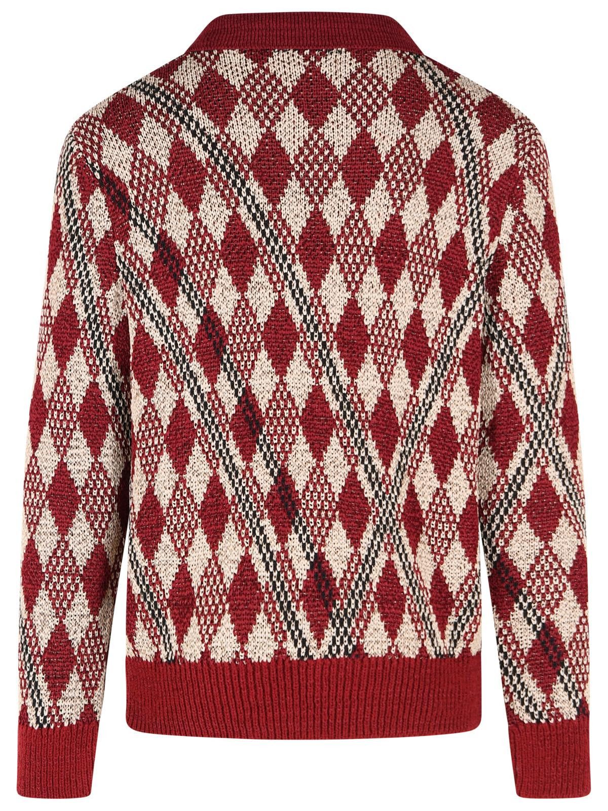 Dries Van Noten DRIES VAN NOTEN 'Macrame' Burgundy Viscose Blend Sweater Size US L / EU 52-54 / 3 - 3 Thumbnail