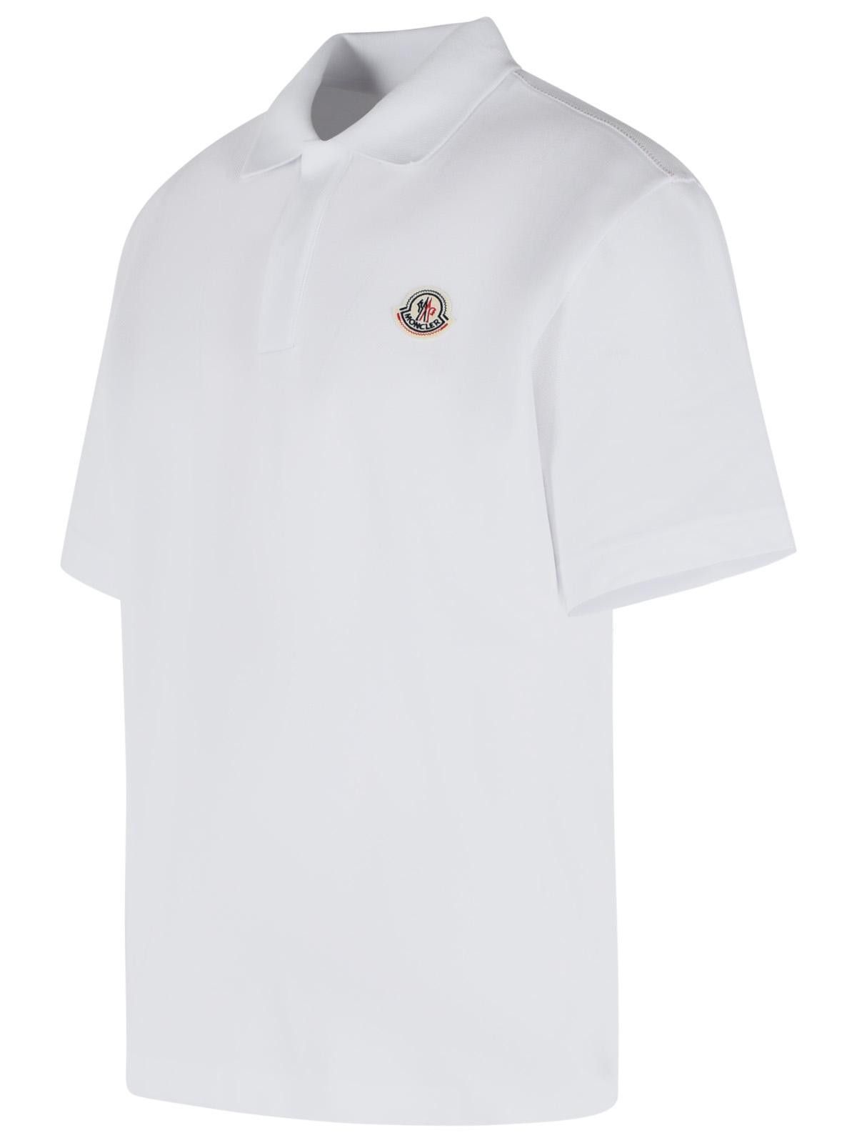 Moncler MONCLER White Cotton Polo Shirt Size US M / EU 48-50 / 2 - 2 Thumbnail