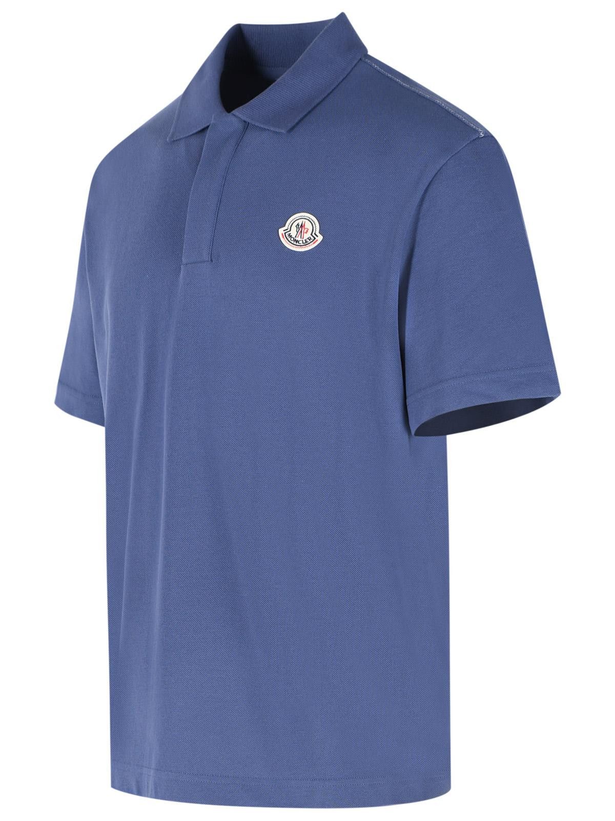 Moncler MONCLER Polo Shirt In Blue Cotton Size US L / EU 52-54 / 3 - 2 Thumbnail