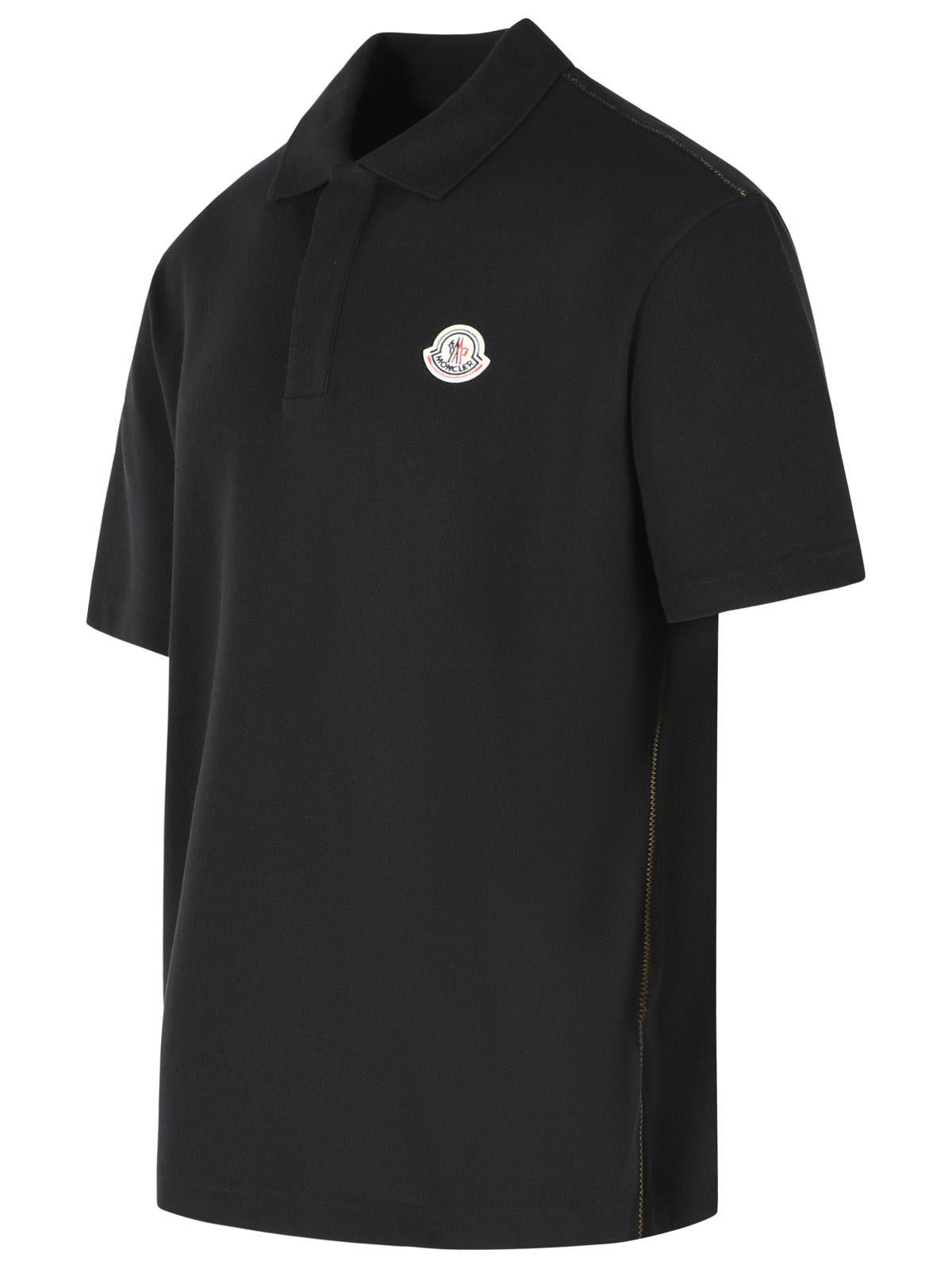 Moncler MONCLER Black Cotton Polo Shirt Size US M / EU 48-50 / 2 - 2 Thumbnail