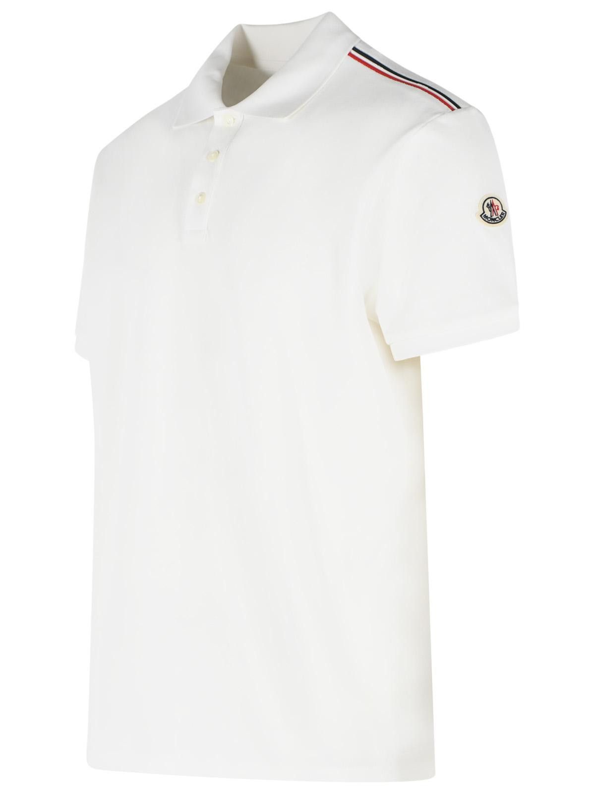 Moncler MONCLER White Cotton Polo Shirt Size US L / EU 52-54 / 3 - 2 Thumbnail