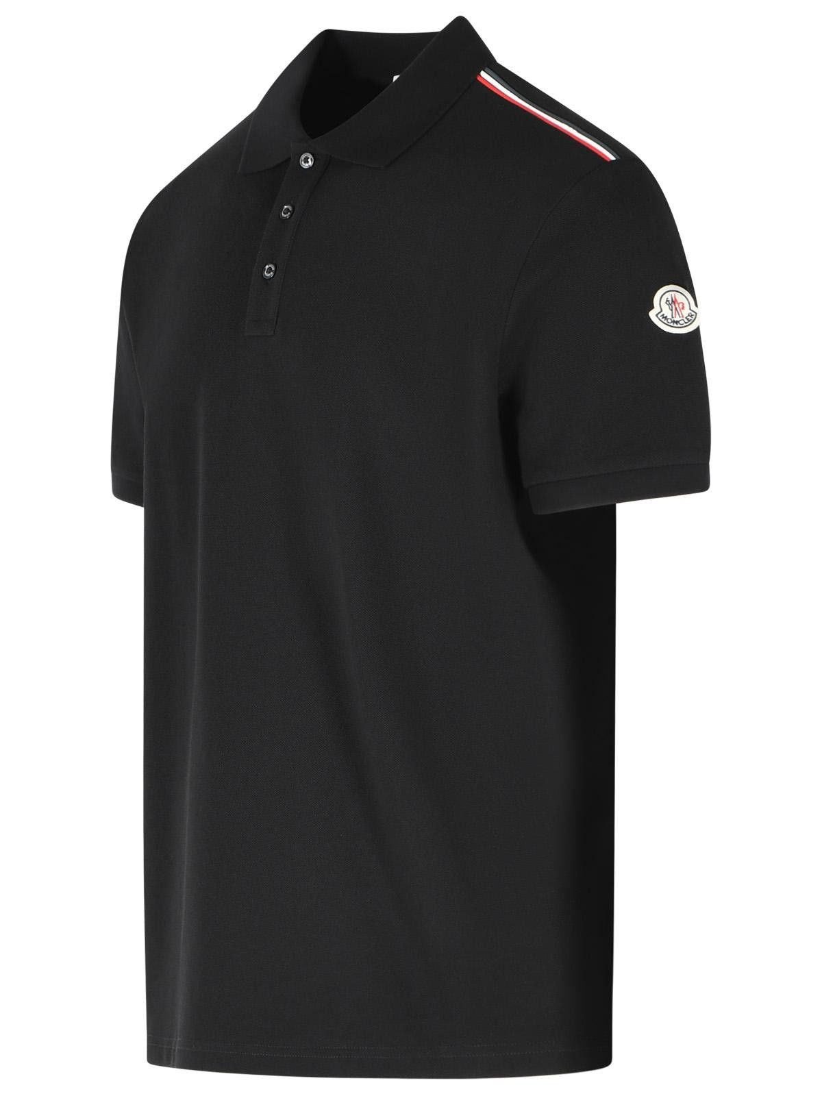 Moncler MONCLER Black Cotton Polo Shirt Size US M / EU 48-50 / 2 - 2 Thumbnail