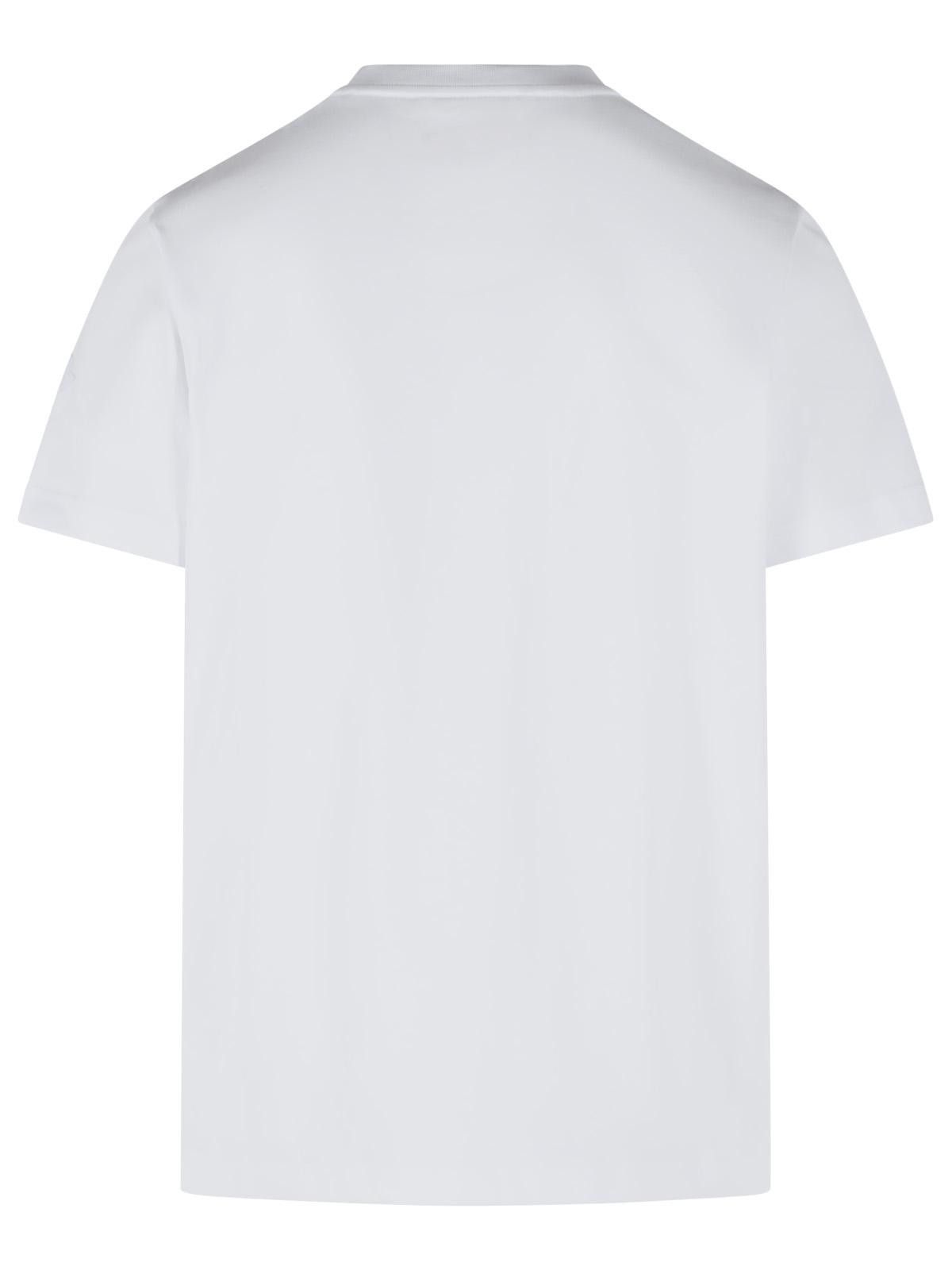 Moncler MONCLER White Cotton T-Shirt Size US L / EU 52-54 / 3 - 3 Thumbnail