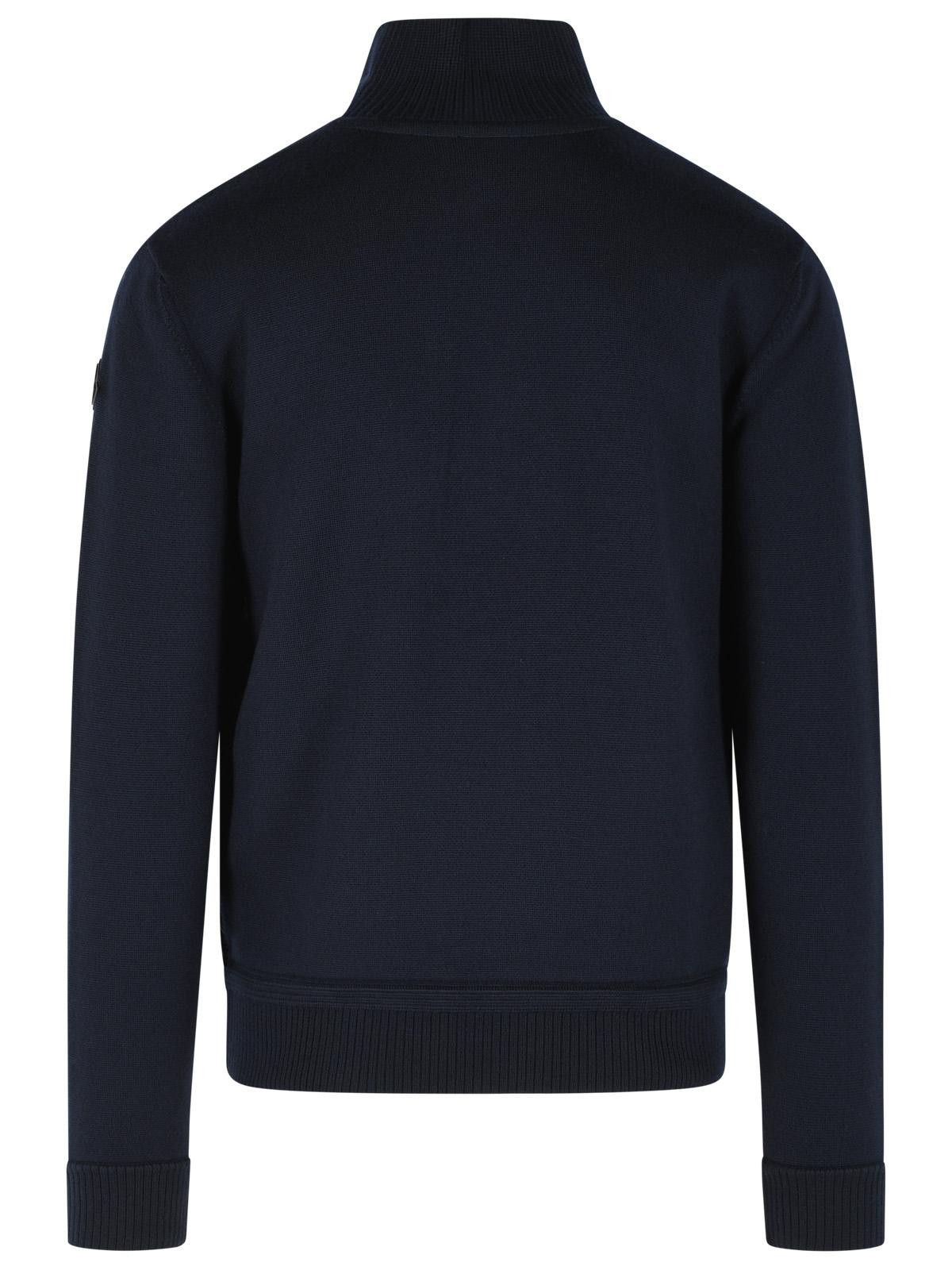 Moncler MONCLER Padded Virgin Wool Cardigan With Zip Navy Blue Size US L / EU 52-54 / 3 - 3 Thumbnail