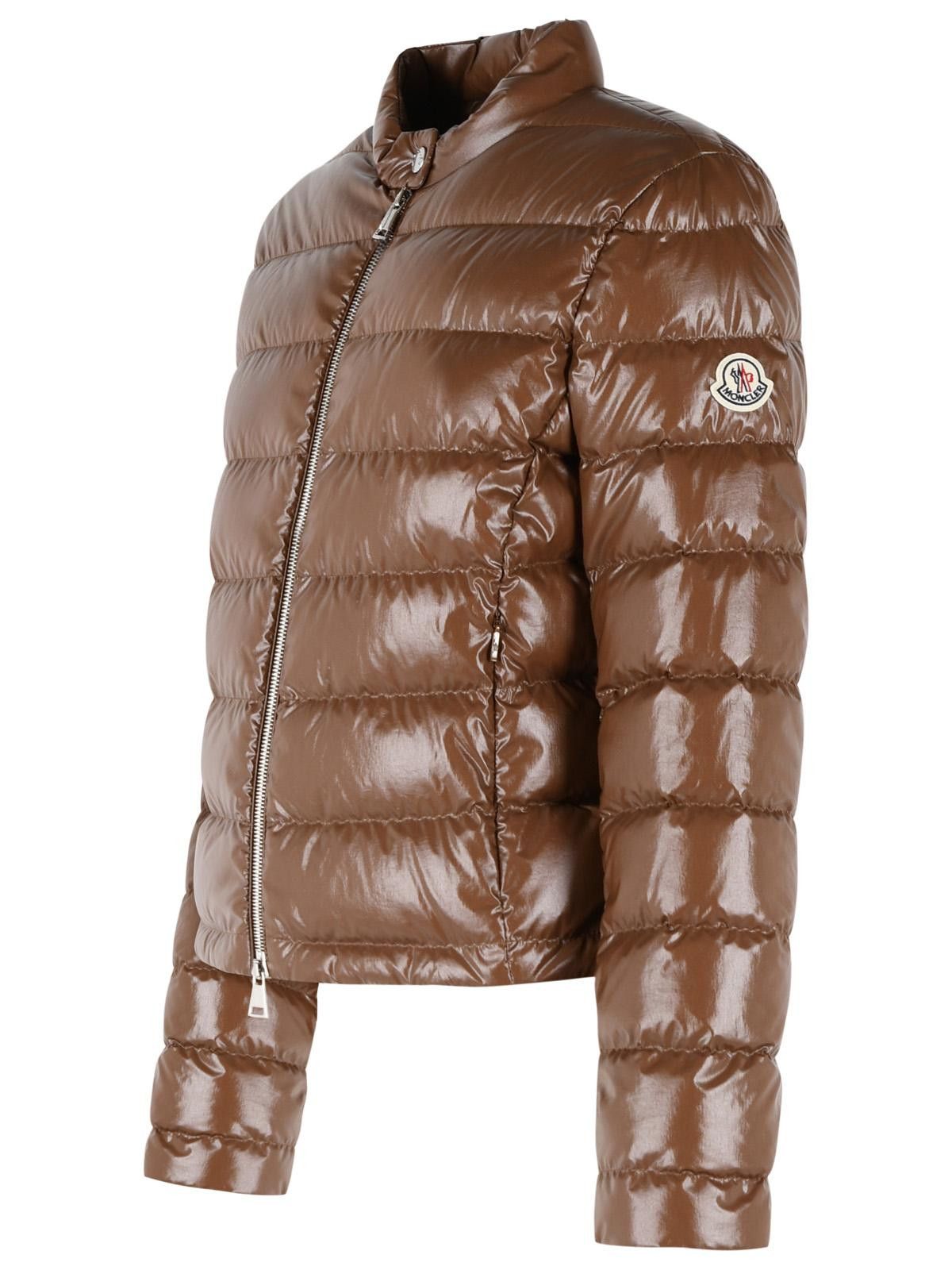 Moncler MONCLER 'Papillon' Short Brown Polyamide Down Jacket Size M / US 6-8 / IT 42-44 - 2 Thumbnail