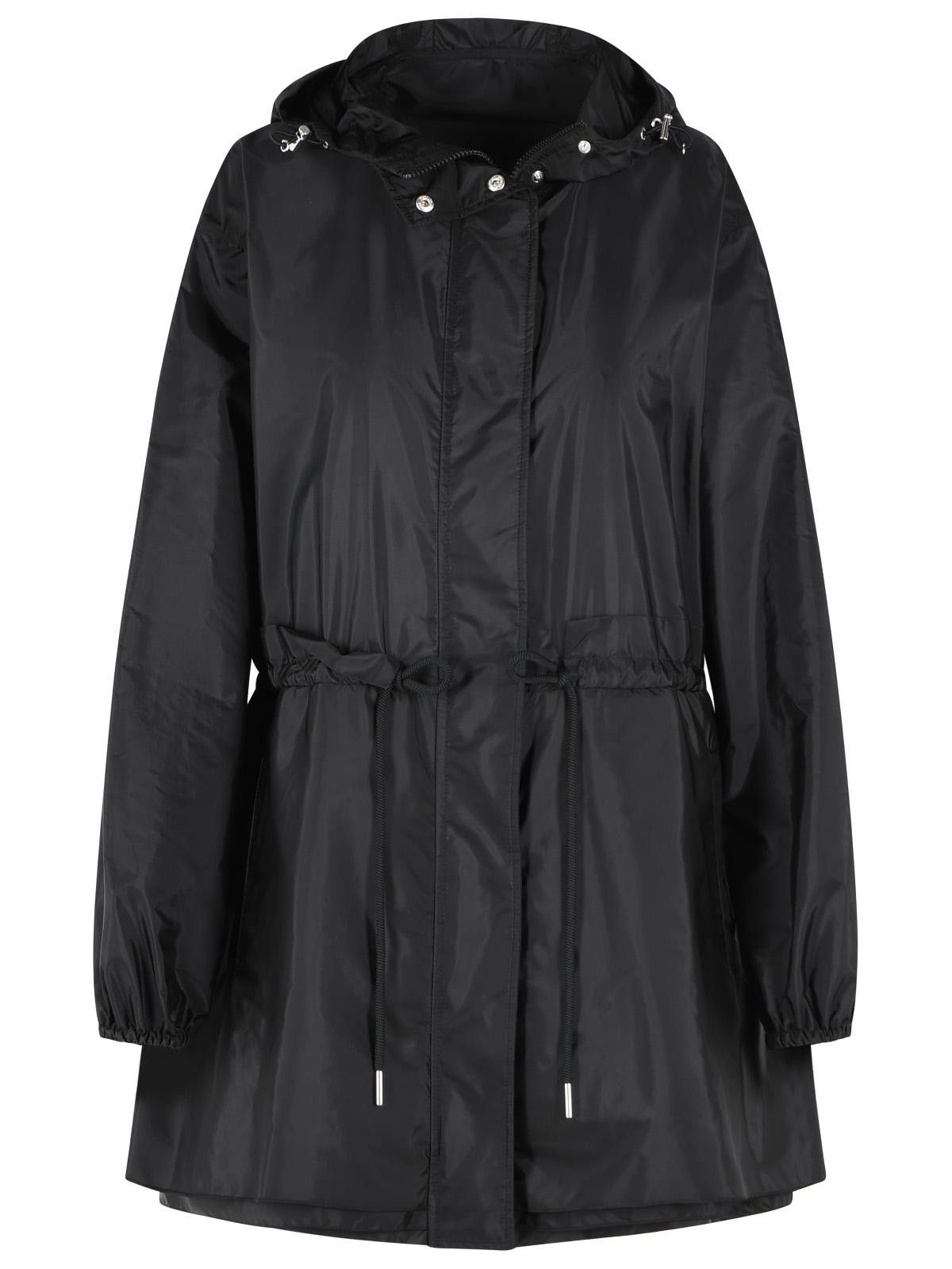 Moncler MONCLER Weteau' Black Nylon Midi Jacket With Hood And Ruffles Size M / US 6-8 / IT 42-44 - 3 Thumbnail