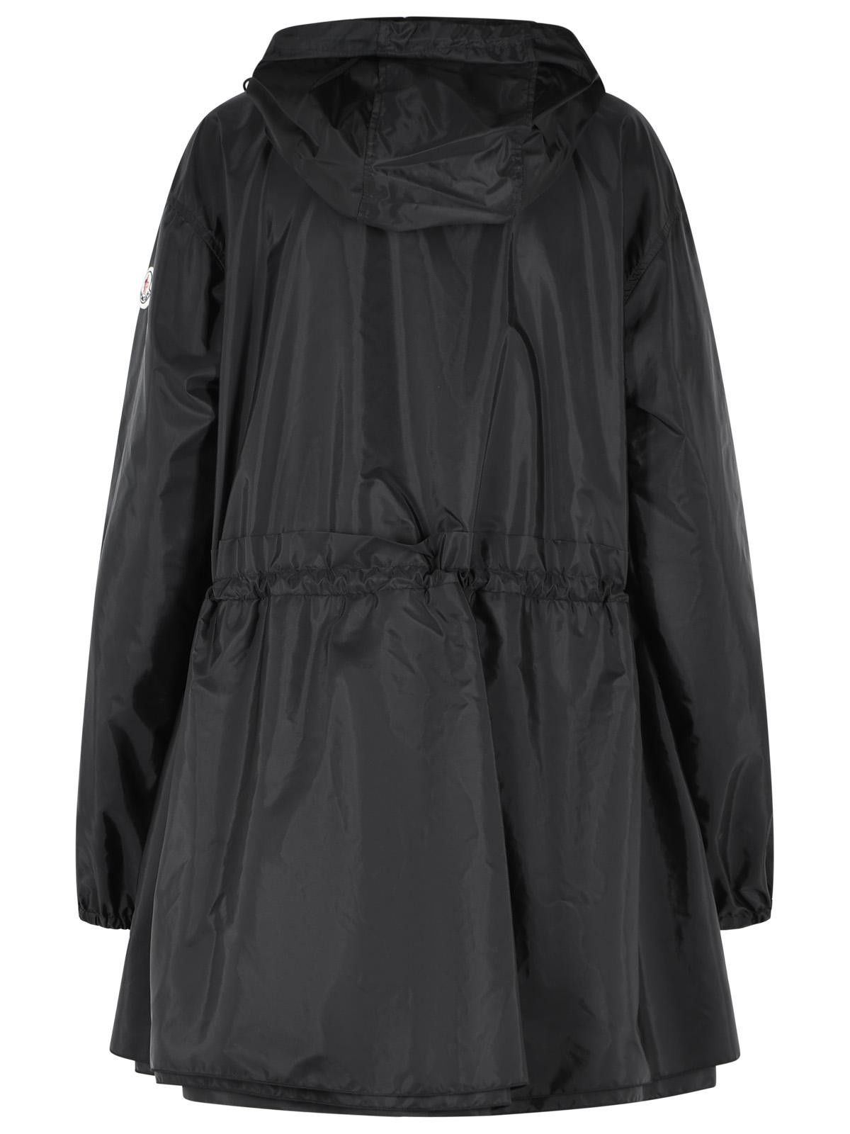 Moncler MONCLER Weteau' Black Nylon Midi Jacket With Hood And Ruffles Size M / US 6-8 / IT 42-44 - 2 Thumbnail