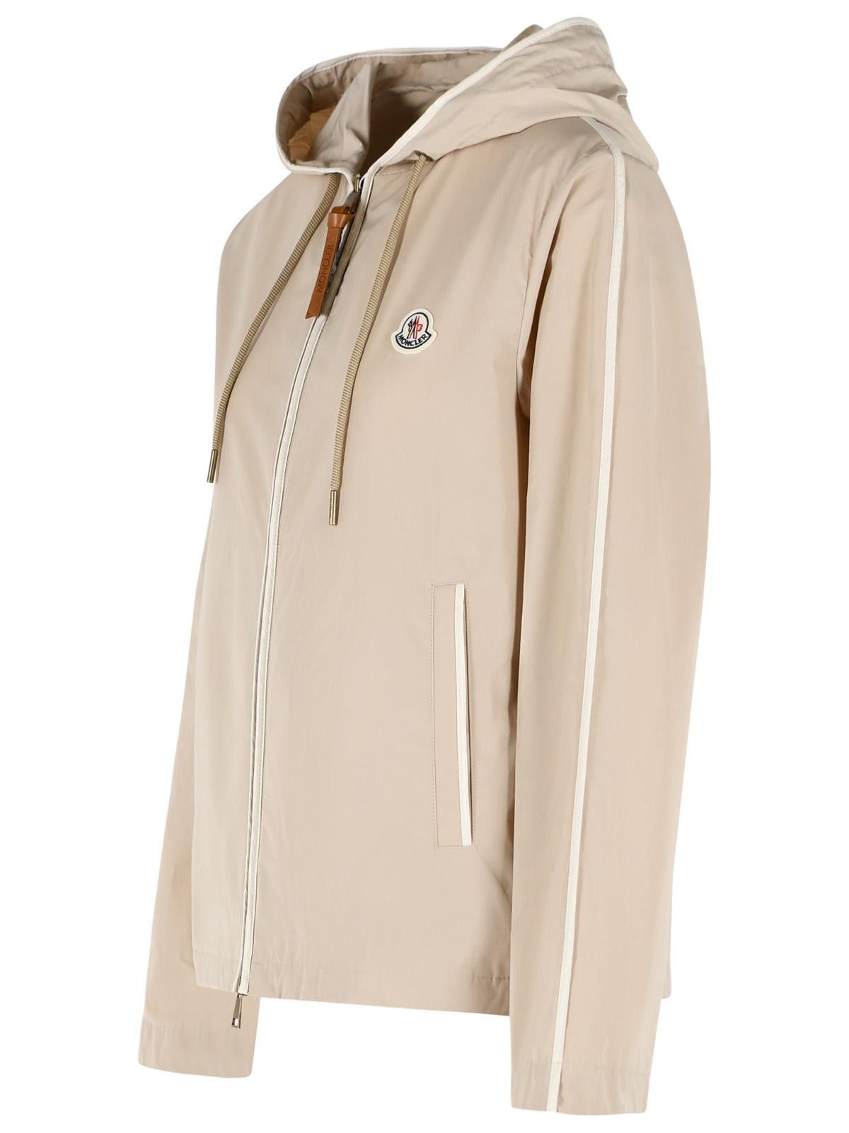 Moncler MONCLER 'Sarracenia' Hooded Jacket In Polyester And Beige Cotton Size XS / US 0-2 / IT 36-38 - 2 Thumbnail