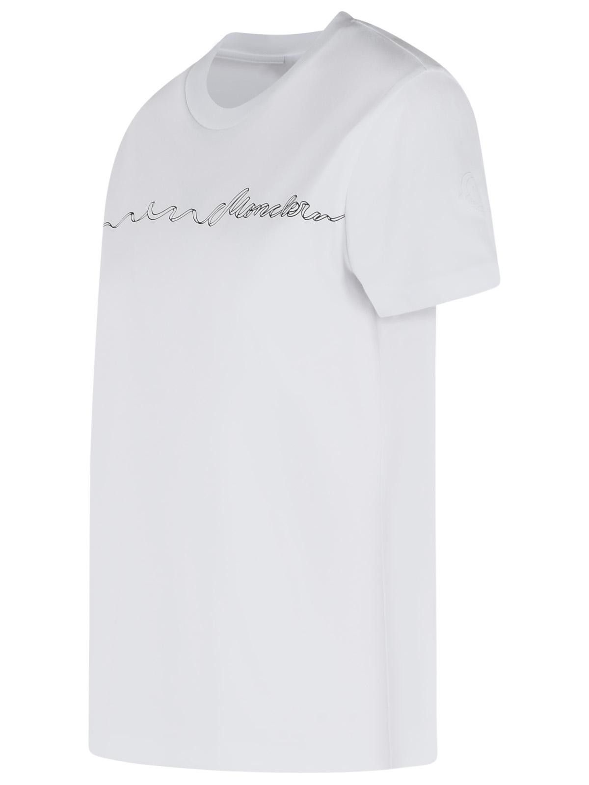 Moncler MONCLER White Cotton T-Shirt Size L / US 10 / IT 46 - 2 Thumbnail