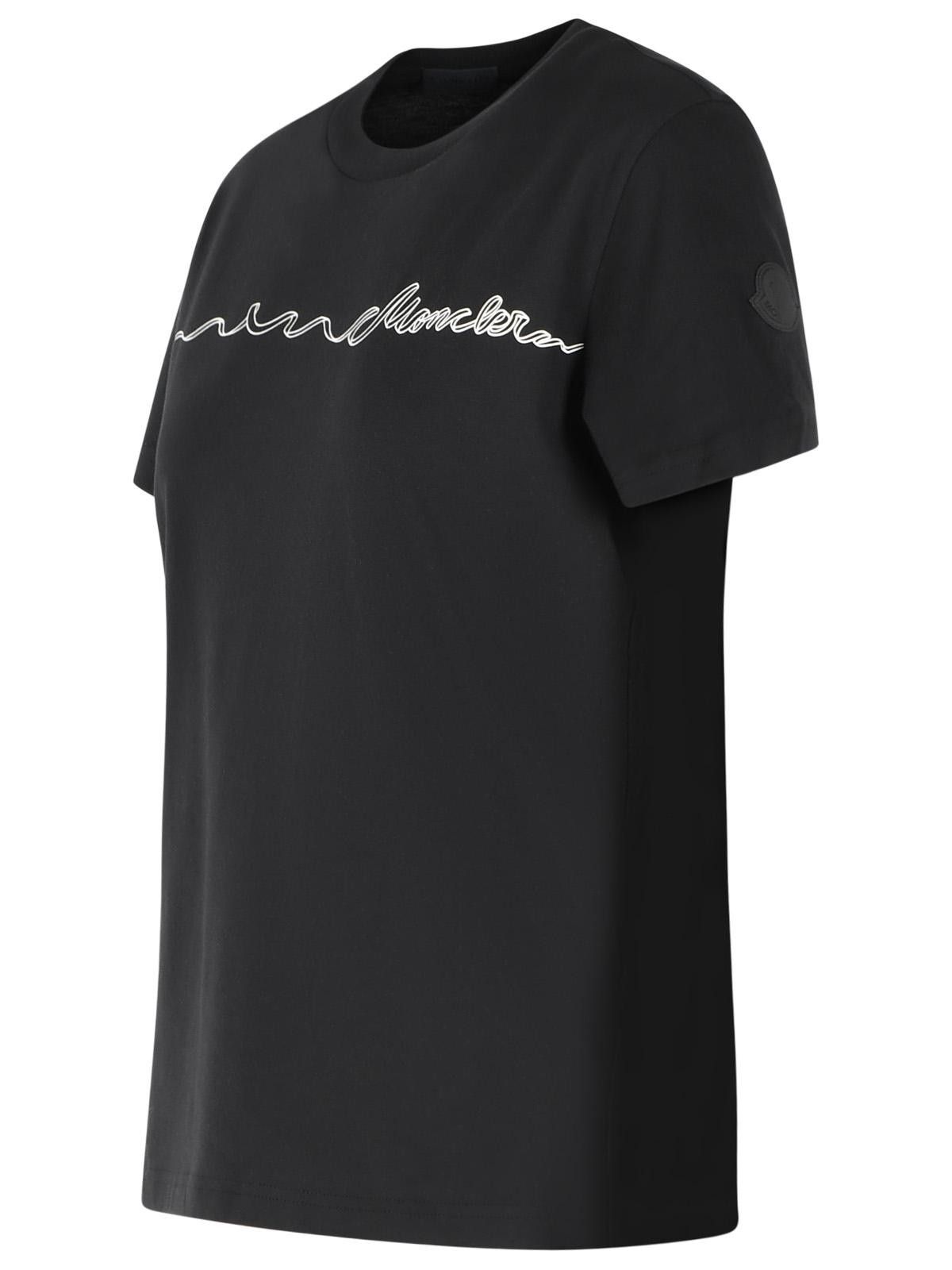 Moncler MONCLER Black Cotton T-Shirt Size XS / US 0-2 / IT 36-38 - 2 Thumbnail