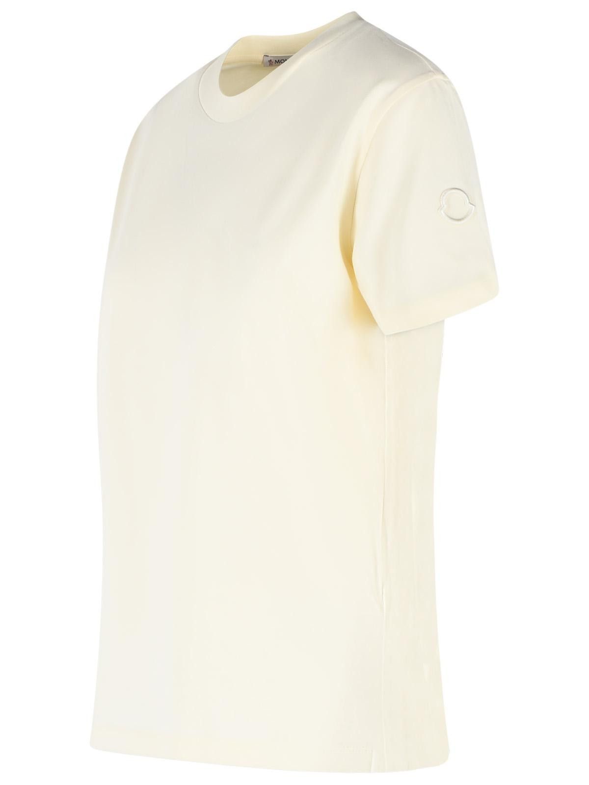 Moncler MONCLER Cream Cotton T-Shirt Size L / US 10 / IT 46 - 2 Thumbnail