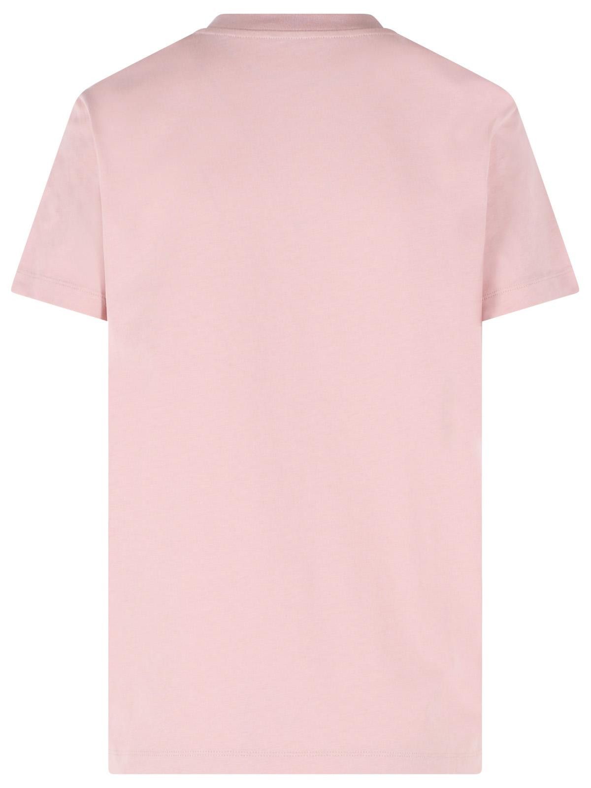 Moncler MONCLER Pink Cotton T-Shirt Size L / US 10 / IT 46 - 3 Thumbnail