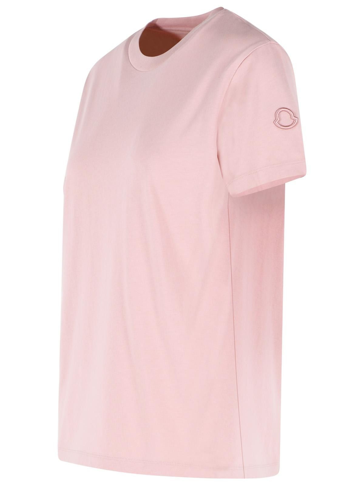 Moncler MONCLER Pink Cotton T-Shirt Size S / US 4 / IT 40 - 2 Thumbnail