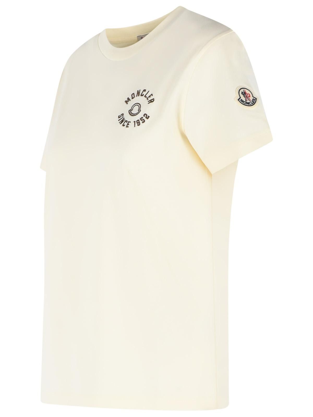 Moncler MONCLER Cream Cotton T-Shirt Size M / US 6-8 / IT 42-44 - 2 Thumbnail