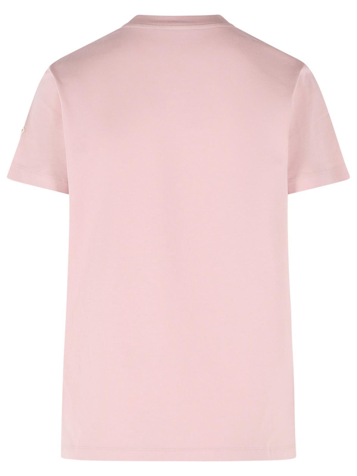 Moncler MONCLER Pink Cotton T-Shirt Size M / US 6-8 / IT 42-44 - 3 Thumbnail