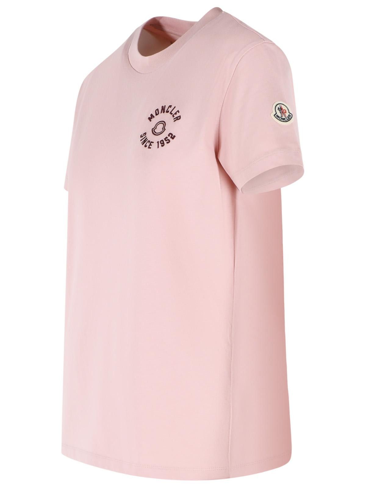 Moncler MONCLER Pink Cotton T-Shirt Size S / US 4 / IT 40 - 2 Thumbnail