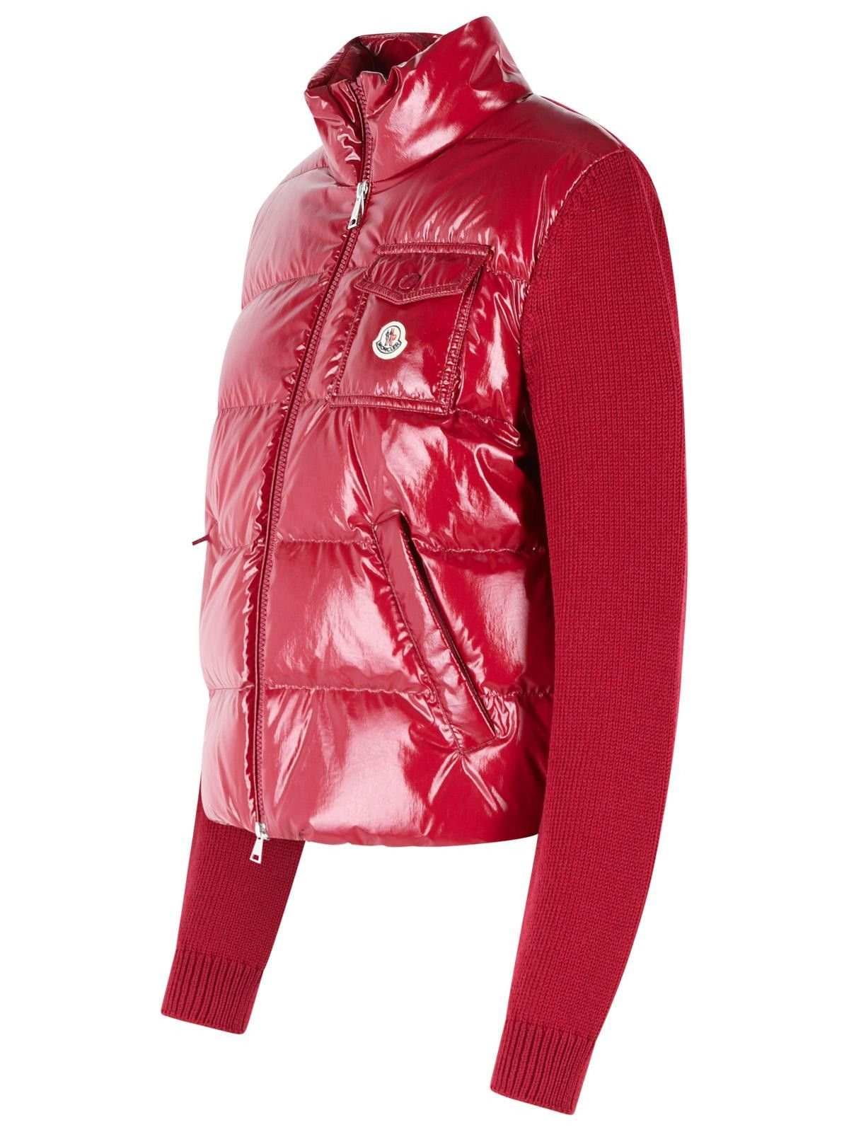 Moncler MONCLER Padded Virgin Wool Cardigan With Cherry Pink Zip Size M / US 6-8 / IT 42-44 - 2 Thumbnail