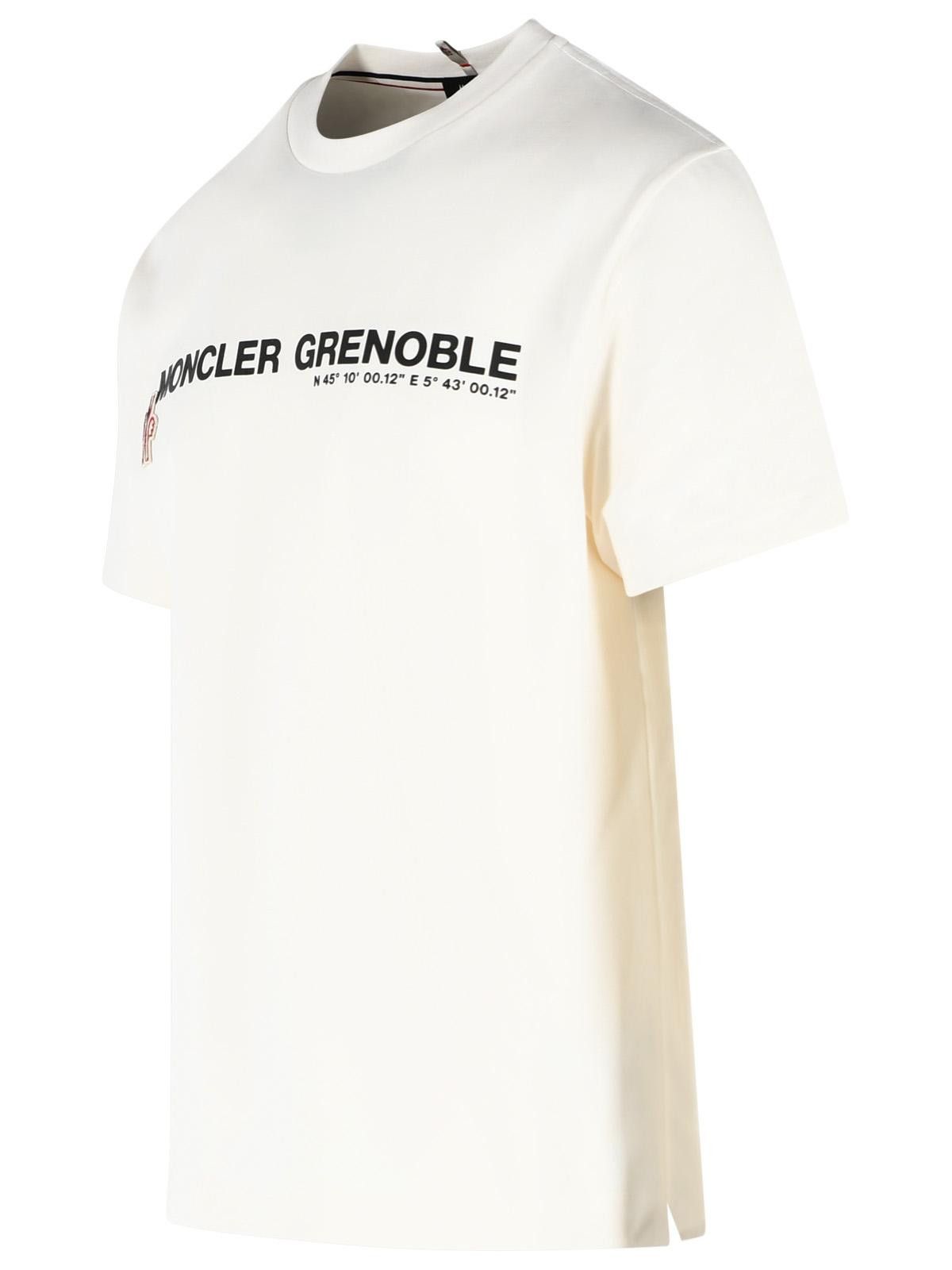 Moncler Grenoble MONCLER GRENOBLE Ivory White Stretch Cotton T-Shirt Size US M / EU 48-50 / 2 - 2 Thumbnail