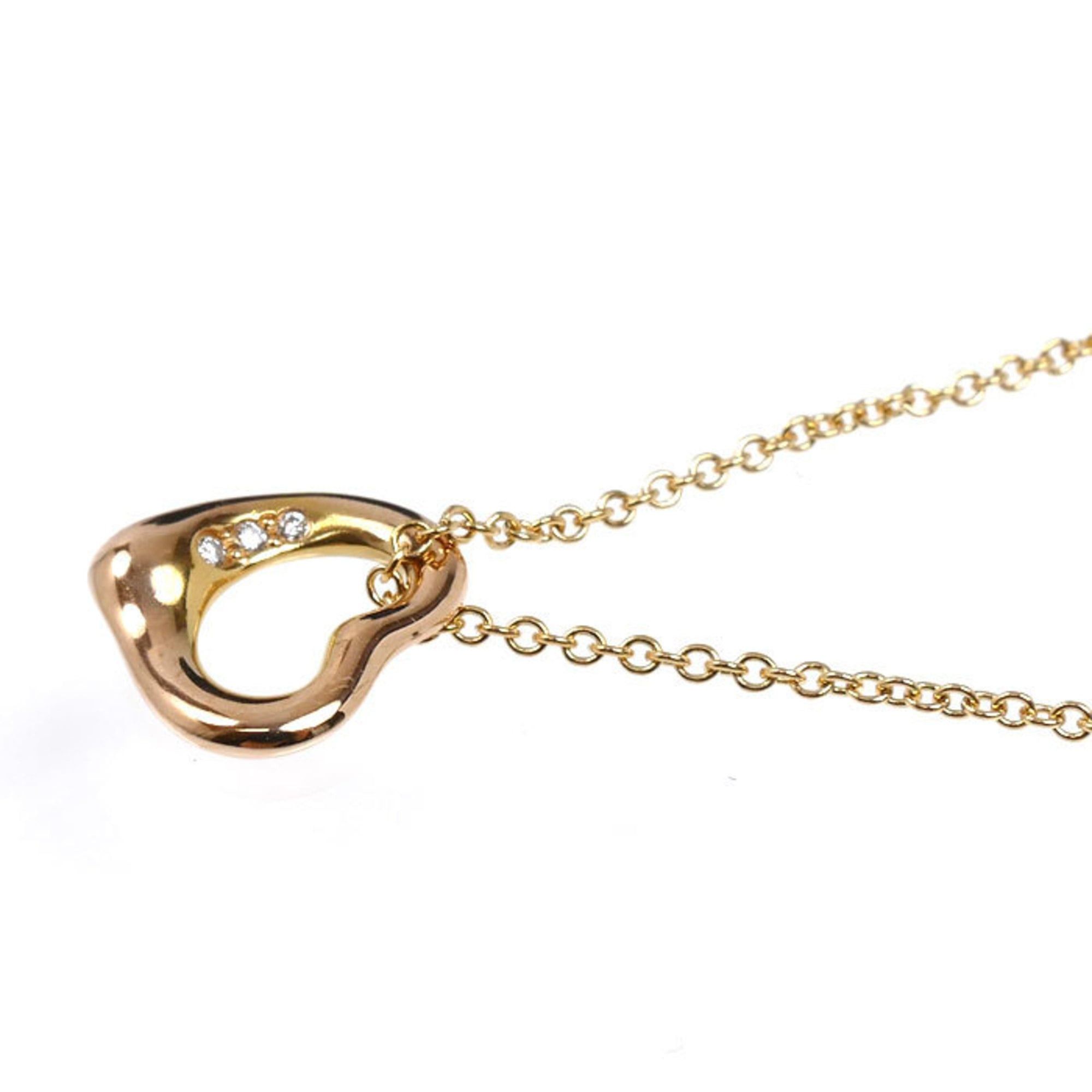 Tiffany & Co. TIFFANY&Co. Tiffany 18KPG Pink Gold Open Heart Necklace 68113660 Diamond 3.0g 41cm Women's Size ONE SIZE - 2 Thumbnail