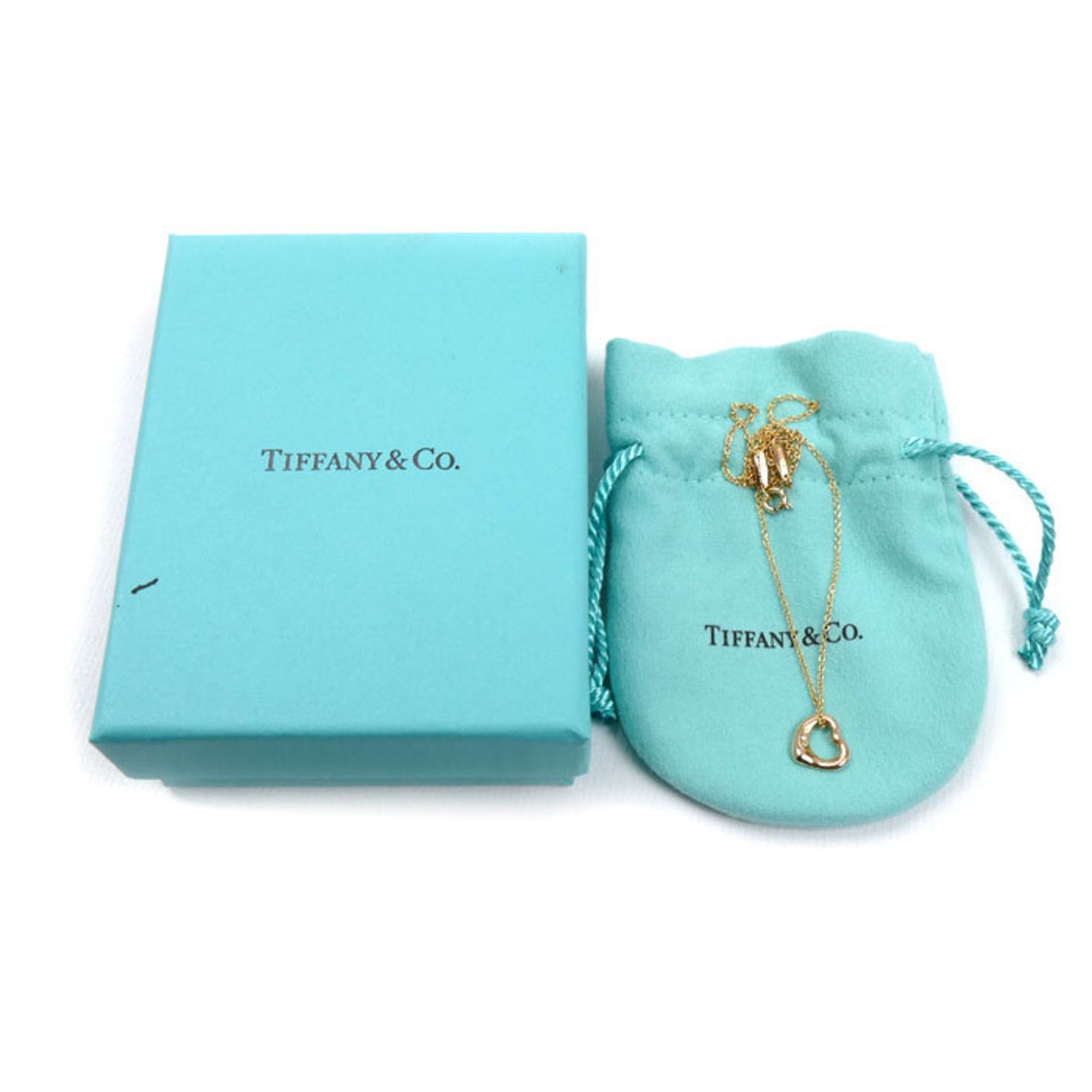 Tiffany & Co. TIFFANY&Co. Tiffany 18KPG Pink Gold Open Heart Necklace 68113660 Diamond 3.0g 41cm Women's Size ONE SIZE - 7 Thumbnail