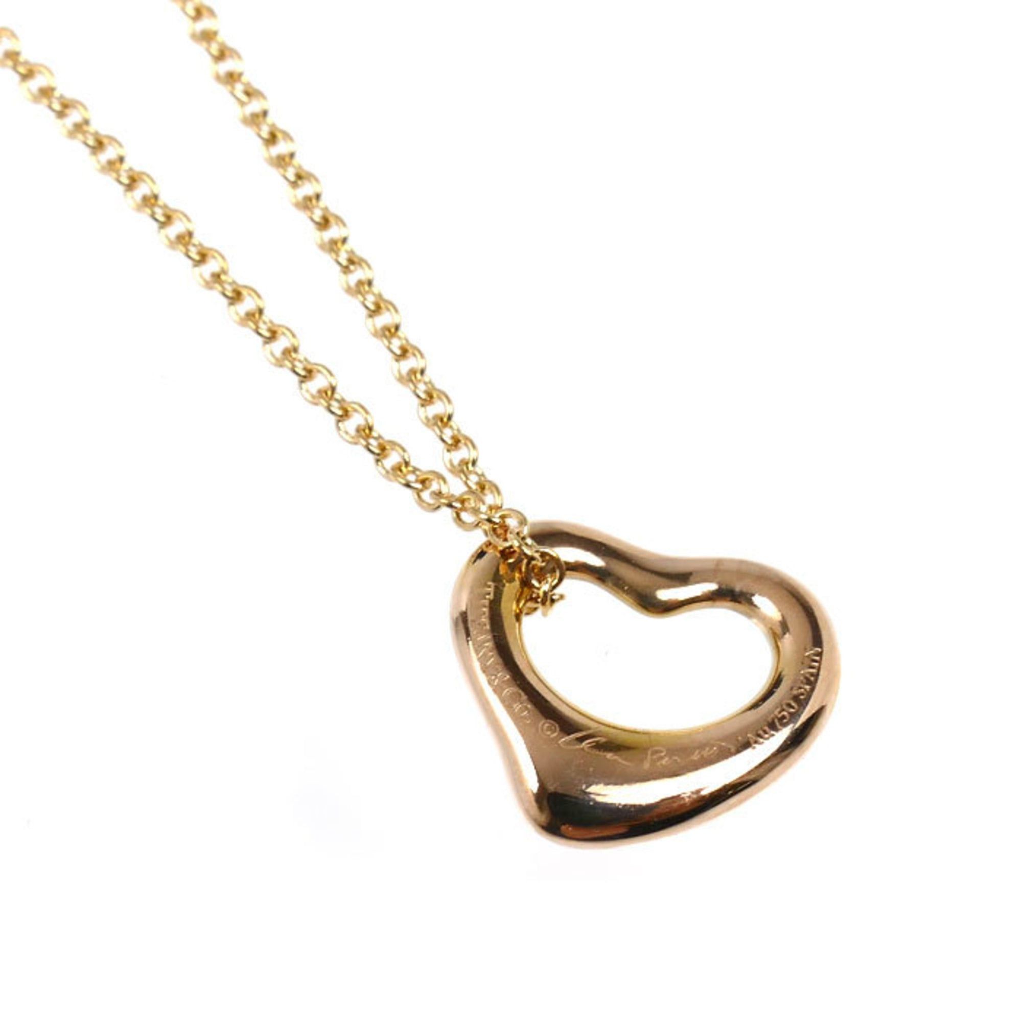 Tiffany & Co. TIFFANY&Co. Tiffany 18KPG Pink Gold Open Heart Necklace 68113660 Diamond 3.0g 41cm Women's Size ONE SIZE - 3 Thumbnail