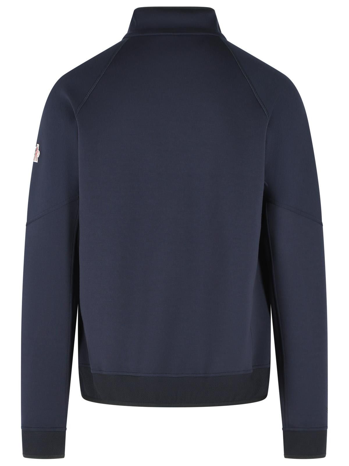 Moncler Grenoble MONCLER GRENOBLE Dark Blue Polyester Blend Logo Sweatshirt With Zip Size US L / EU 52-54 / 3 - 3 Thumbnail
