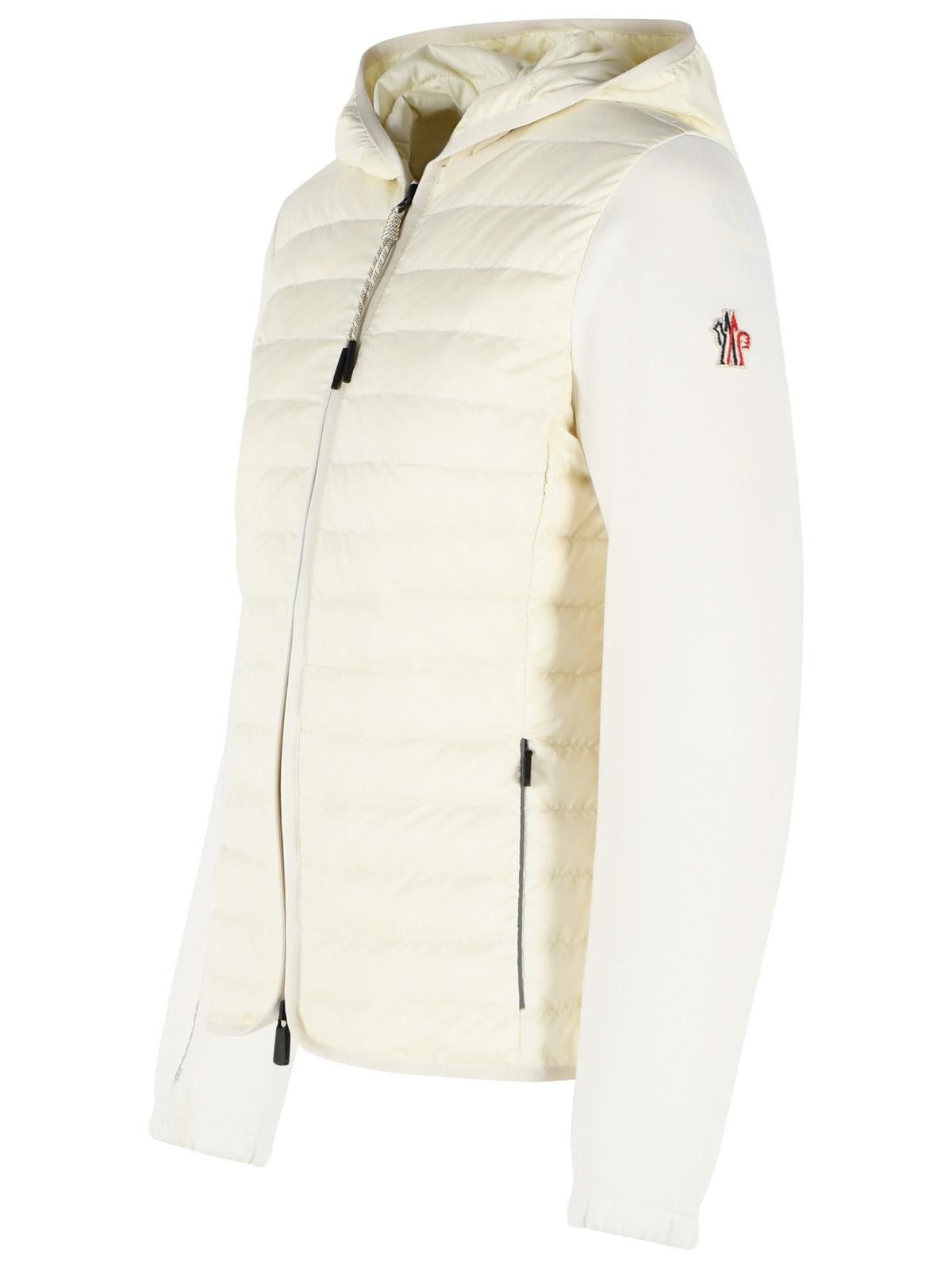 Moncler Grenoble MONCLER GRENOBLE Padded Hoodie With Zip In Ivory White Polyester Blend Size M / US 6-8 / IT 42-44 - 2 Thumbnail