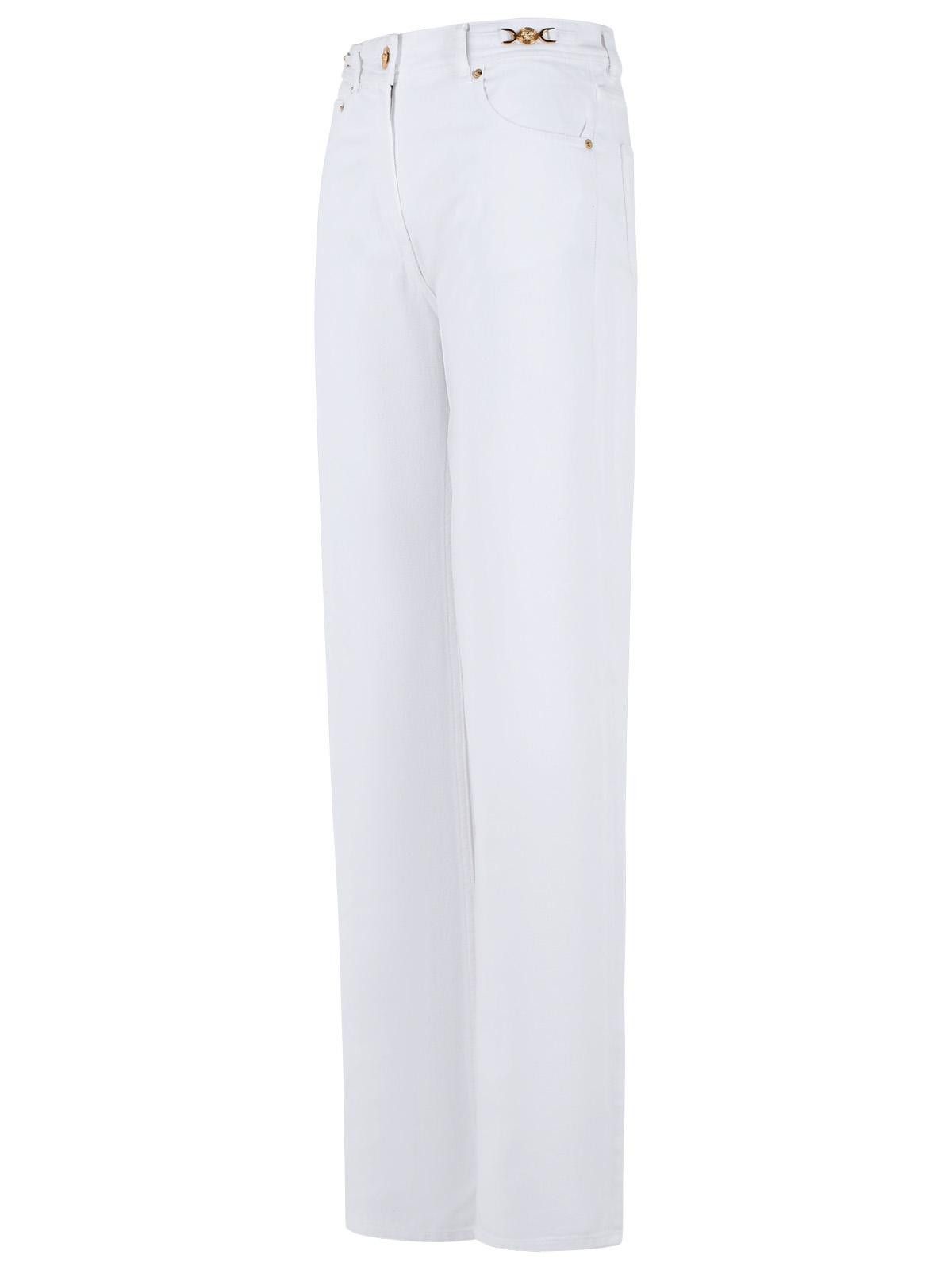 Versace VERSACE White Cotton Jeans Size 26" / US 2 / IT 38 - 2 Thumbnail