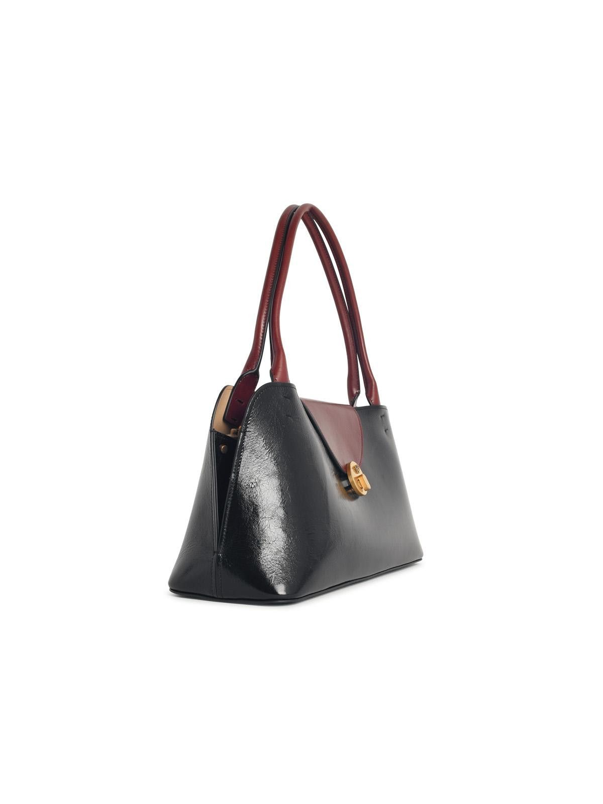 Versace VERSACE East/West 'Vivian' Black And Brown Leather Shoulder Bag Size ONE SIZE - 2 Thumbnail