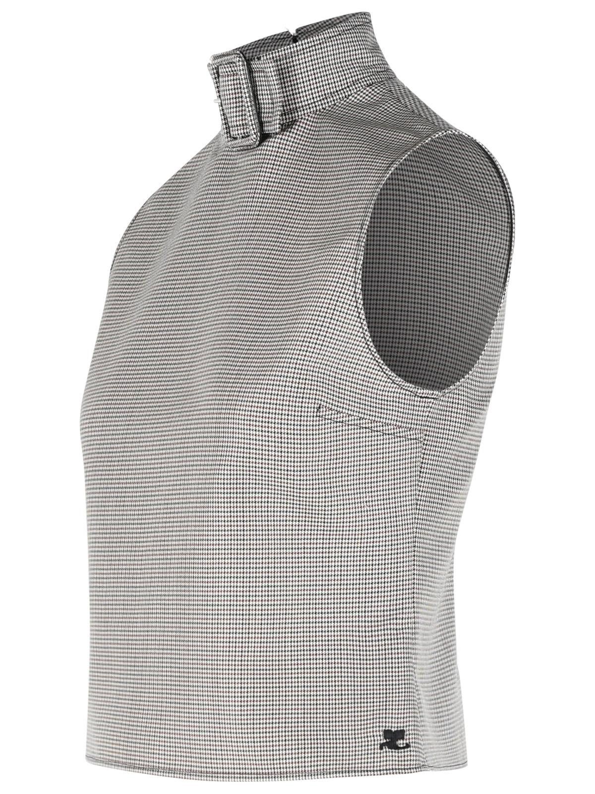 Courreges COURREGES 'Buckle' Tank Top In Beige Wool Blend Size S / US 4 / IT 40 - 2 Thumbnail